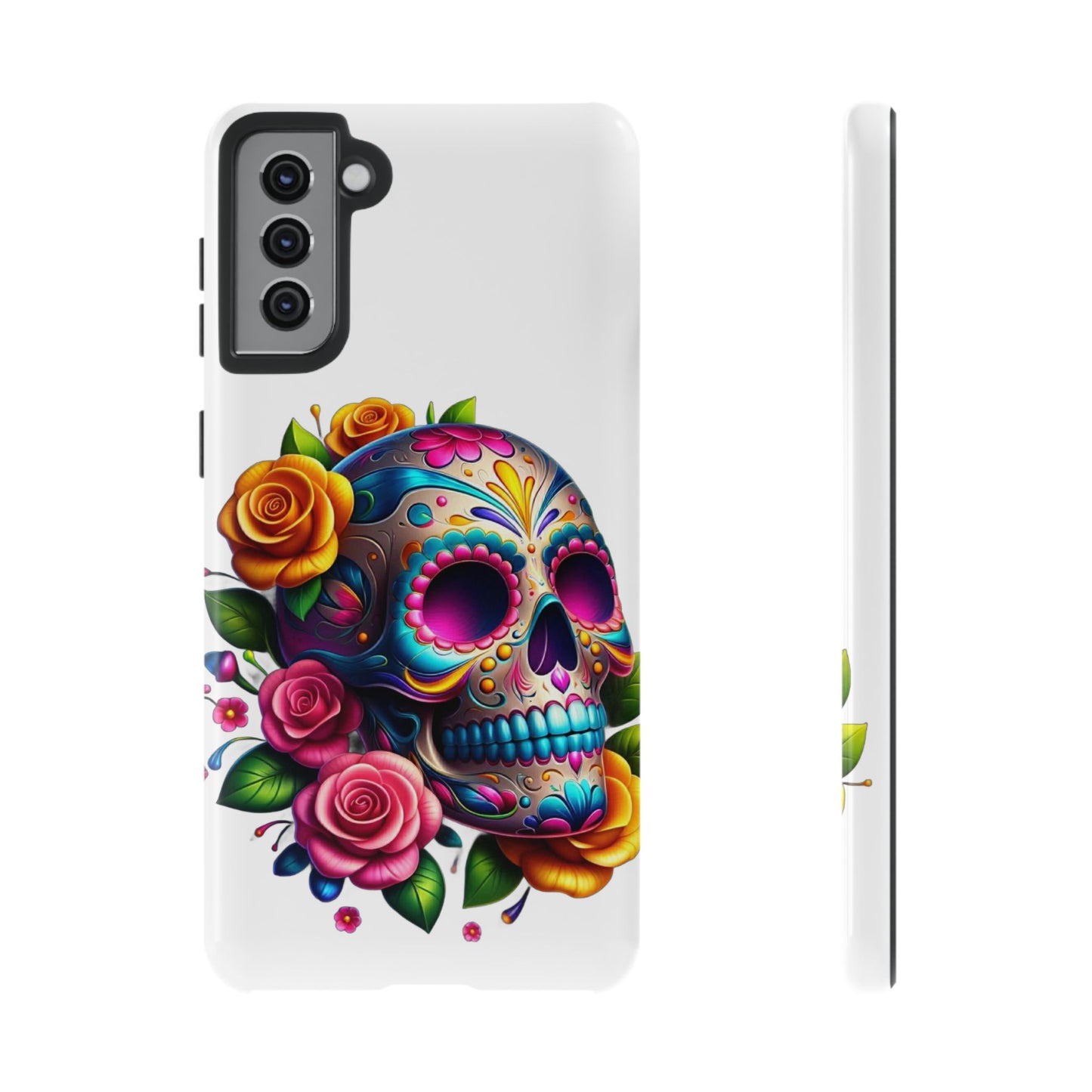 Phone Cases - Sugar Skull with Flowers Design