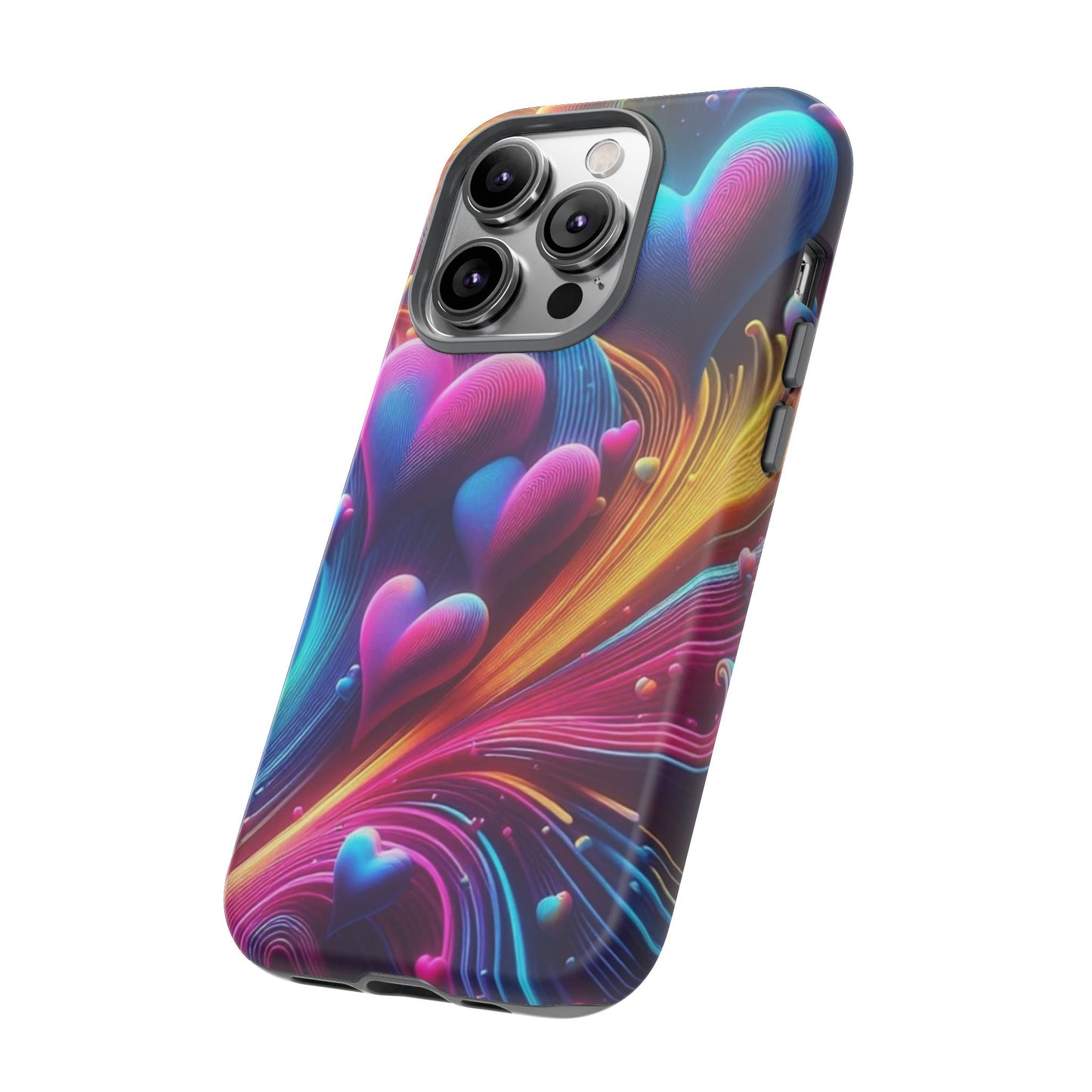 Phone Case - Floating Neon Hearts