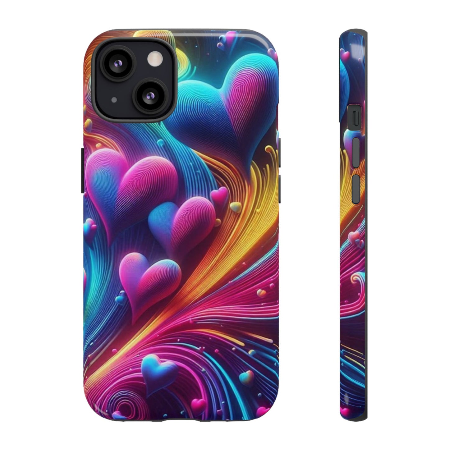 Phone Case - Floating Neon Hearts