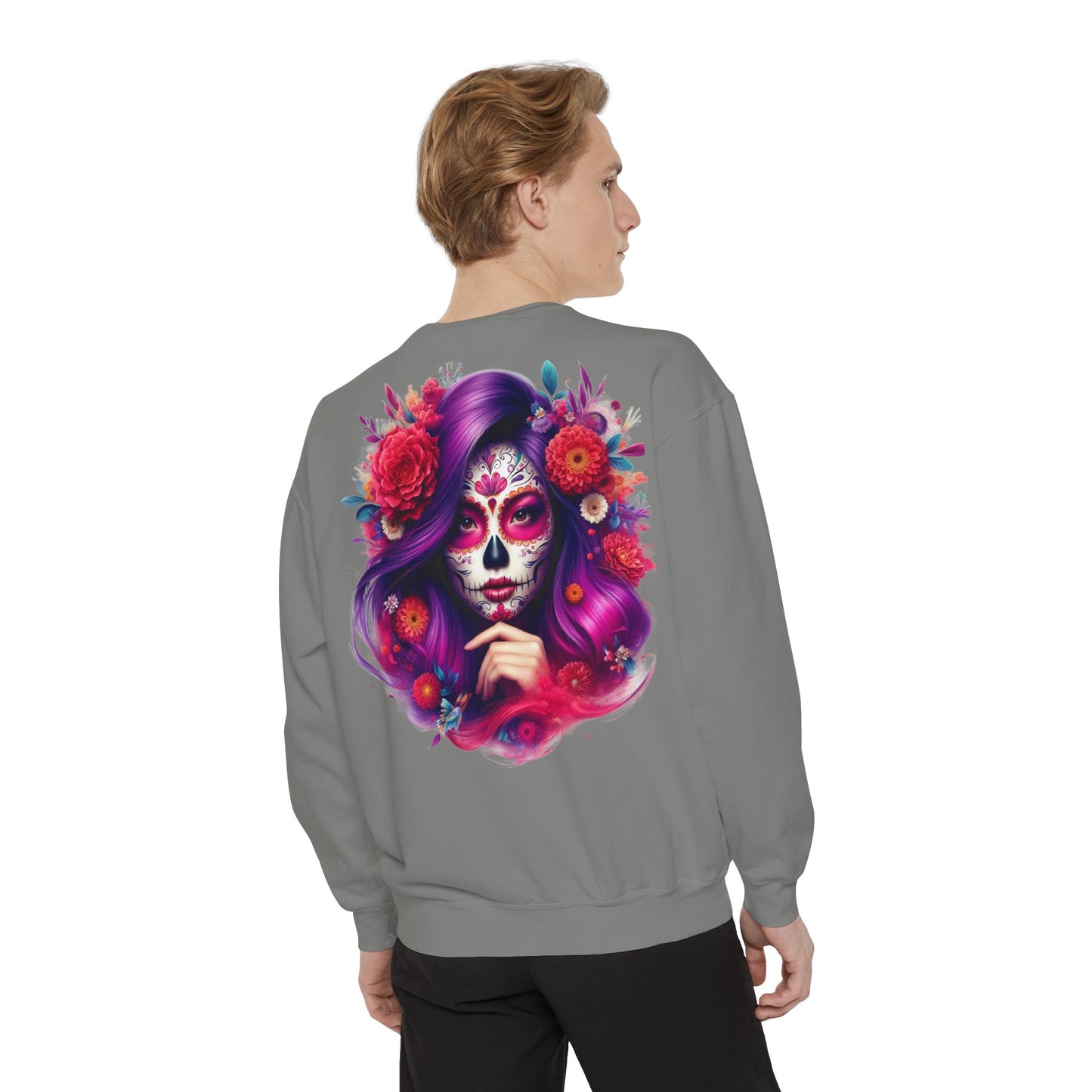 Sugar Skull Lady Thinking Sweatshirt