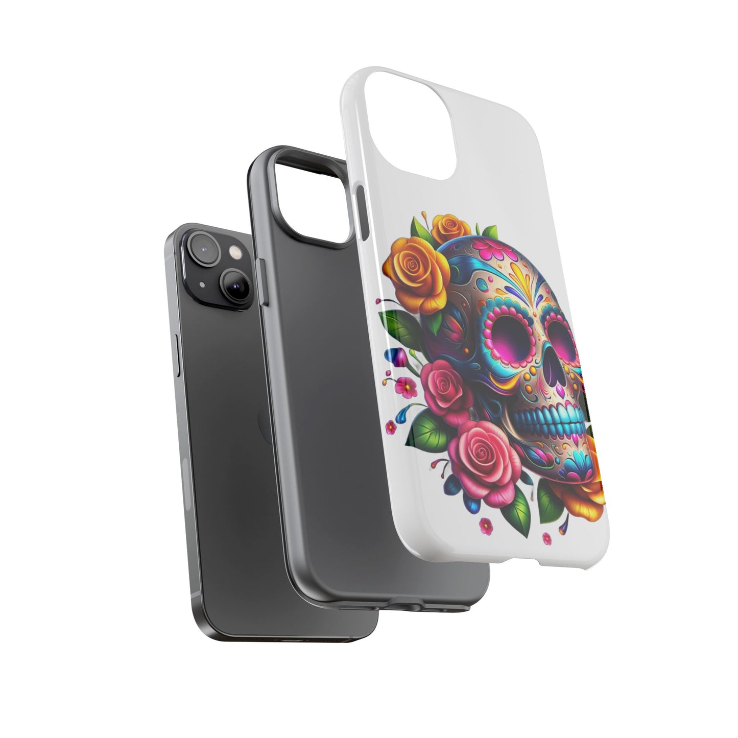 Phone Cases - Sugar Skull with Flowers Design