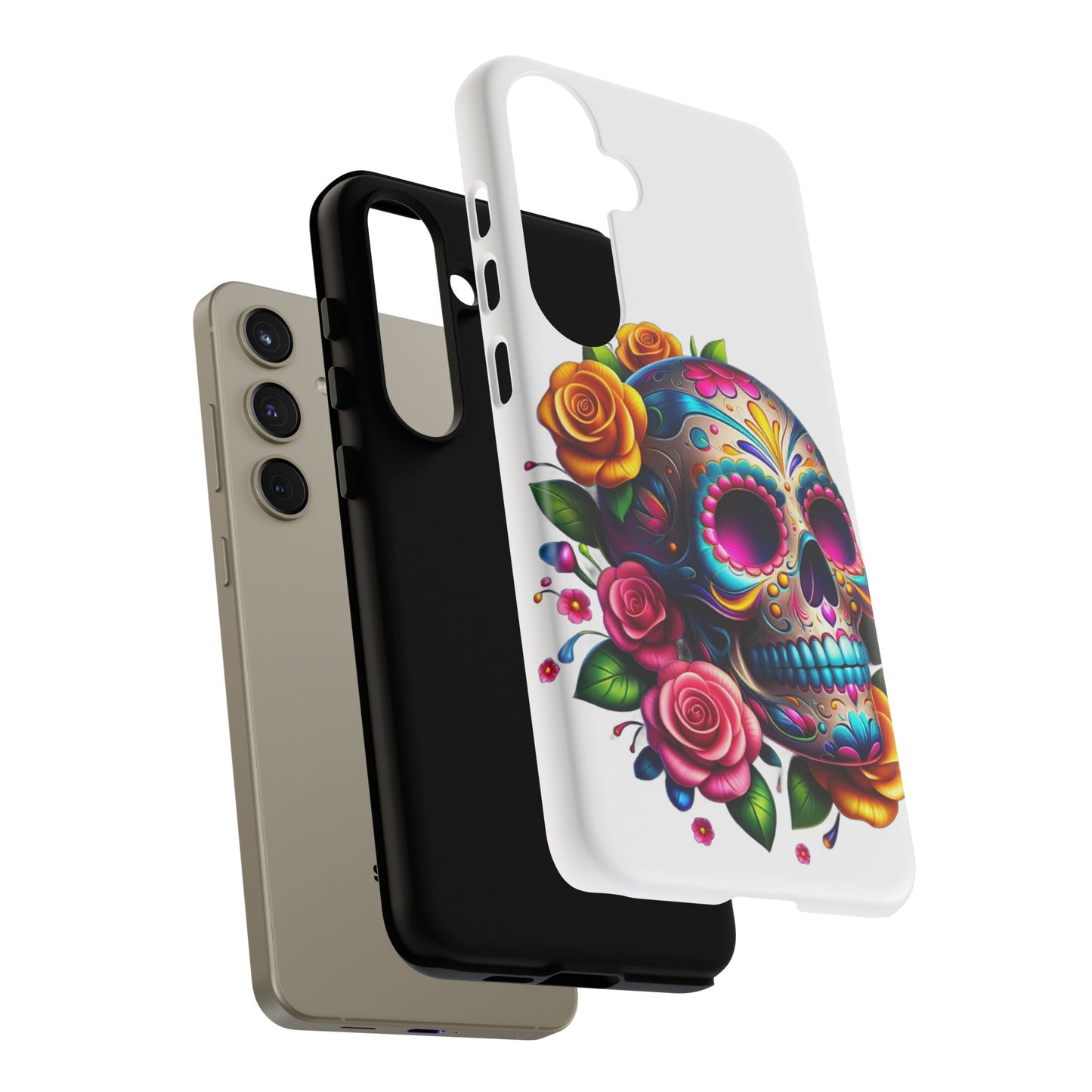 Phone Cases - Sugar Skull with Flowers Design