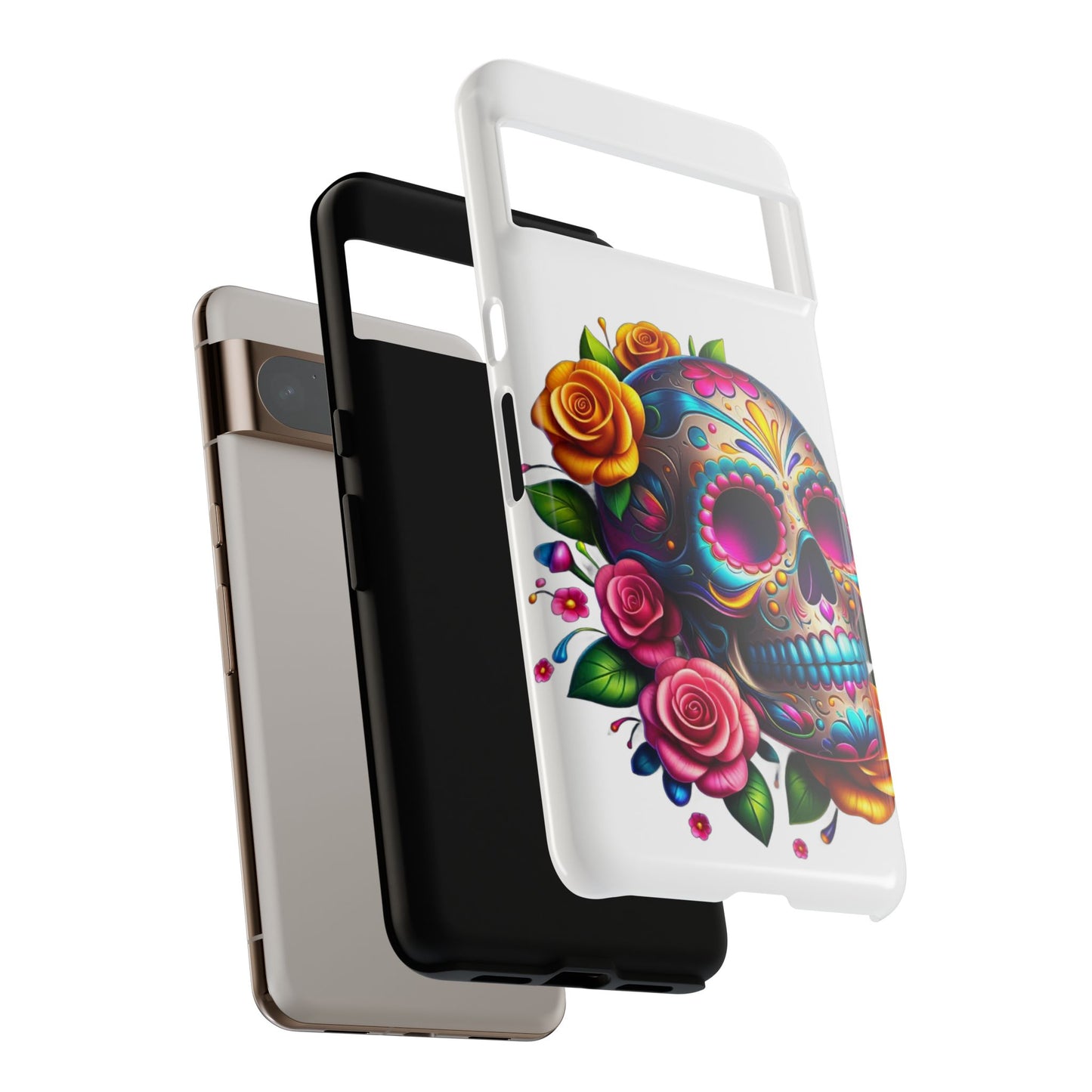Phone Cases - Sugar Skull with Flowers Design