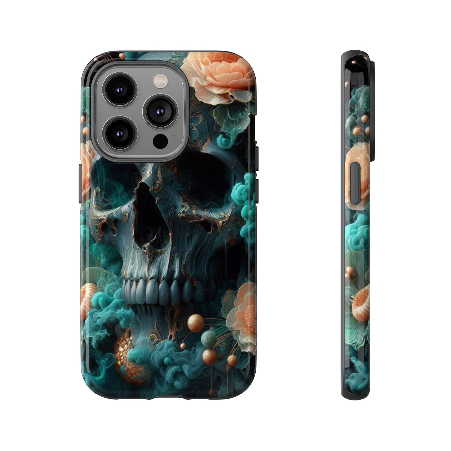 Tough Cases - teal skull