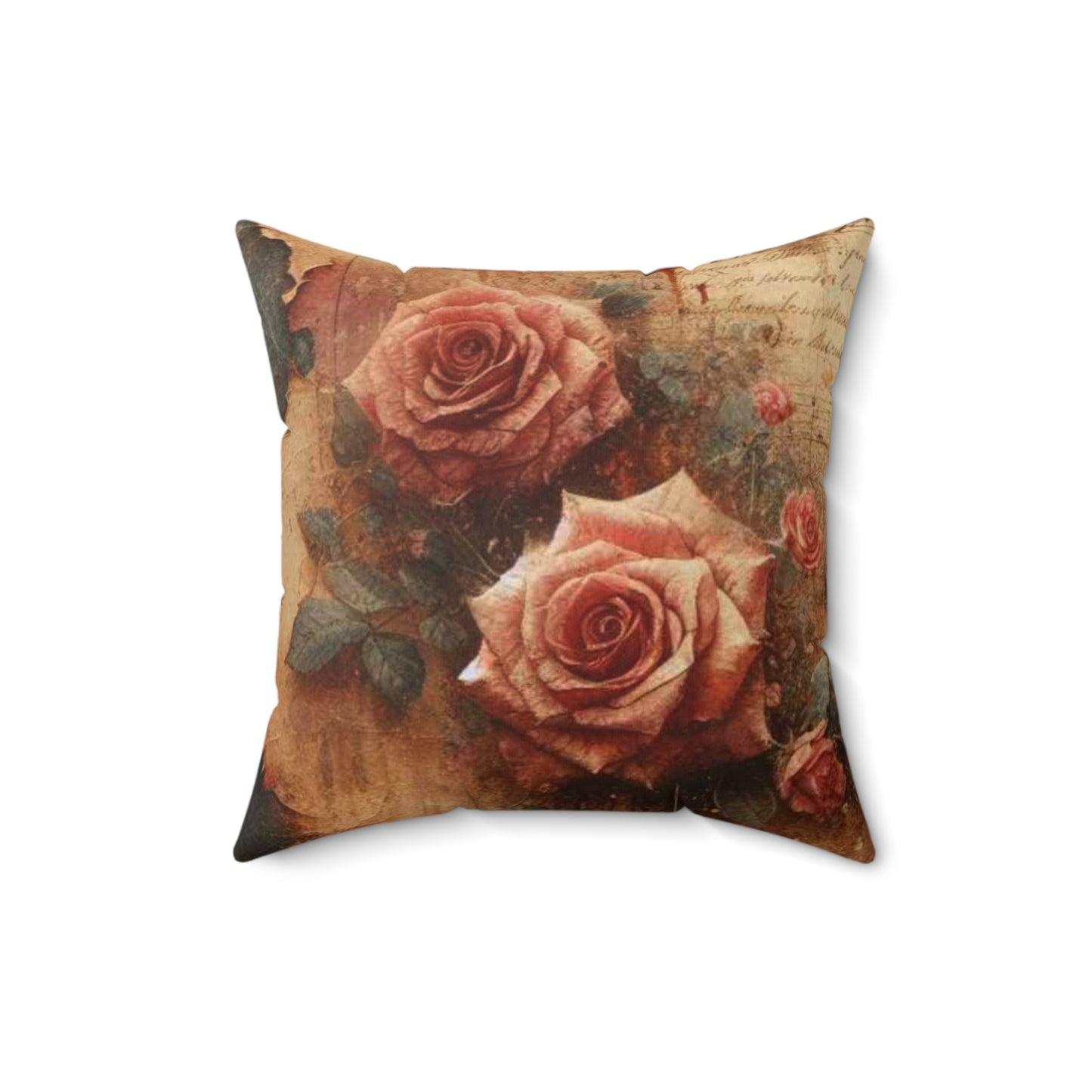 Spun Polyester Square Pillow - roses through time