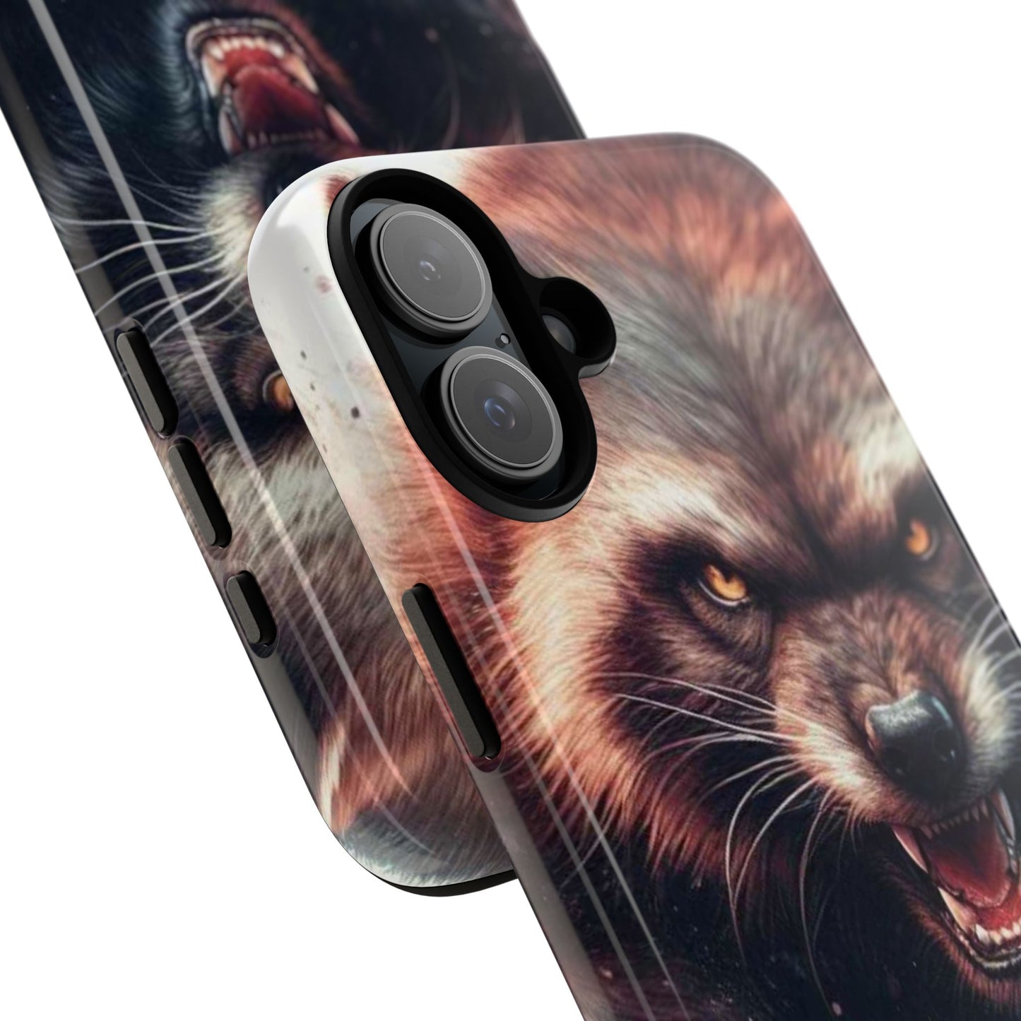Wolverine snarling with claws out on a phone case.