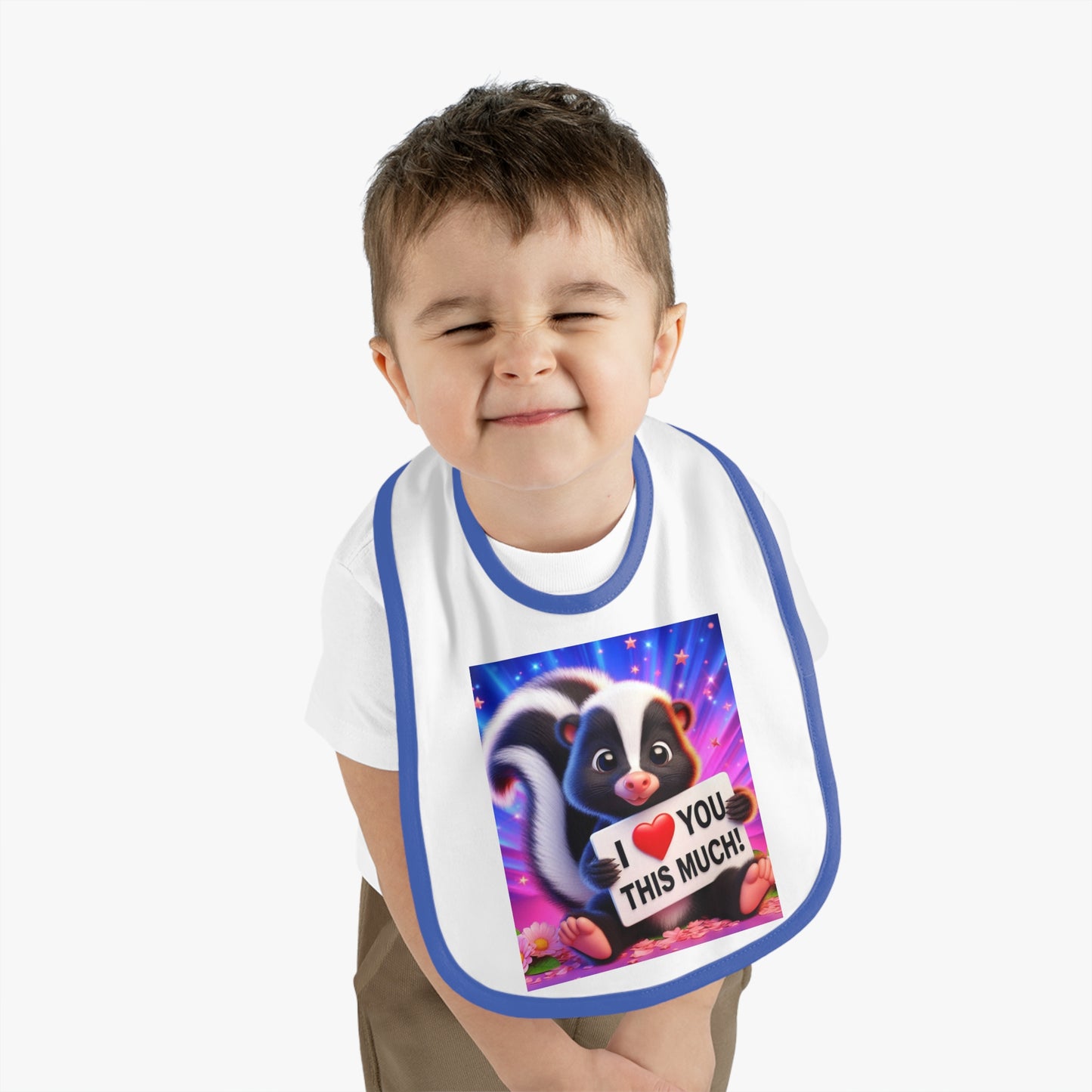 Baby Contrast Trim Jersey Bib - Stinkin Cute