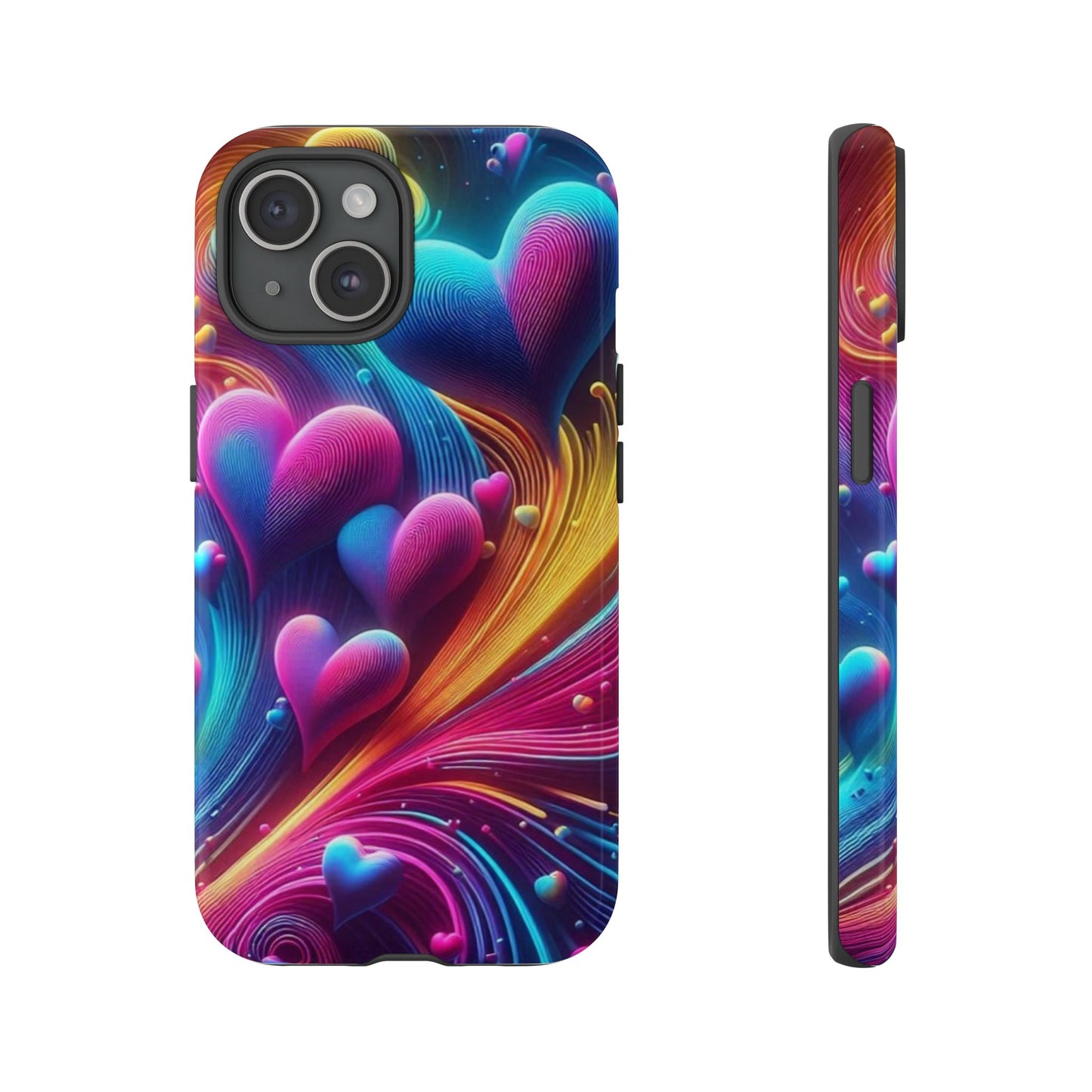 Phone Case - Floating Neon Hearts