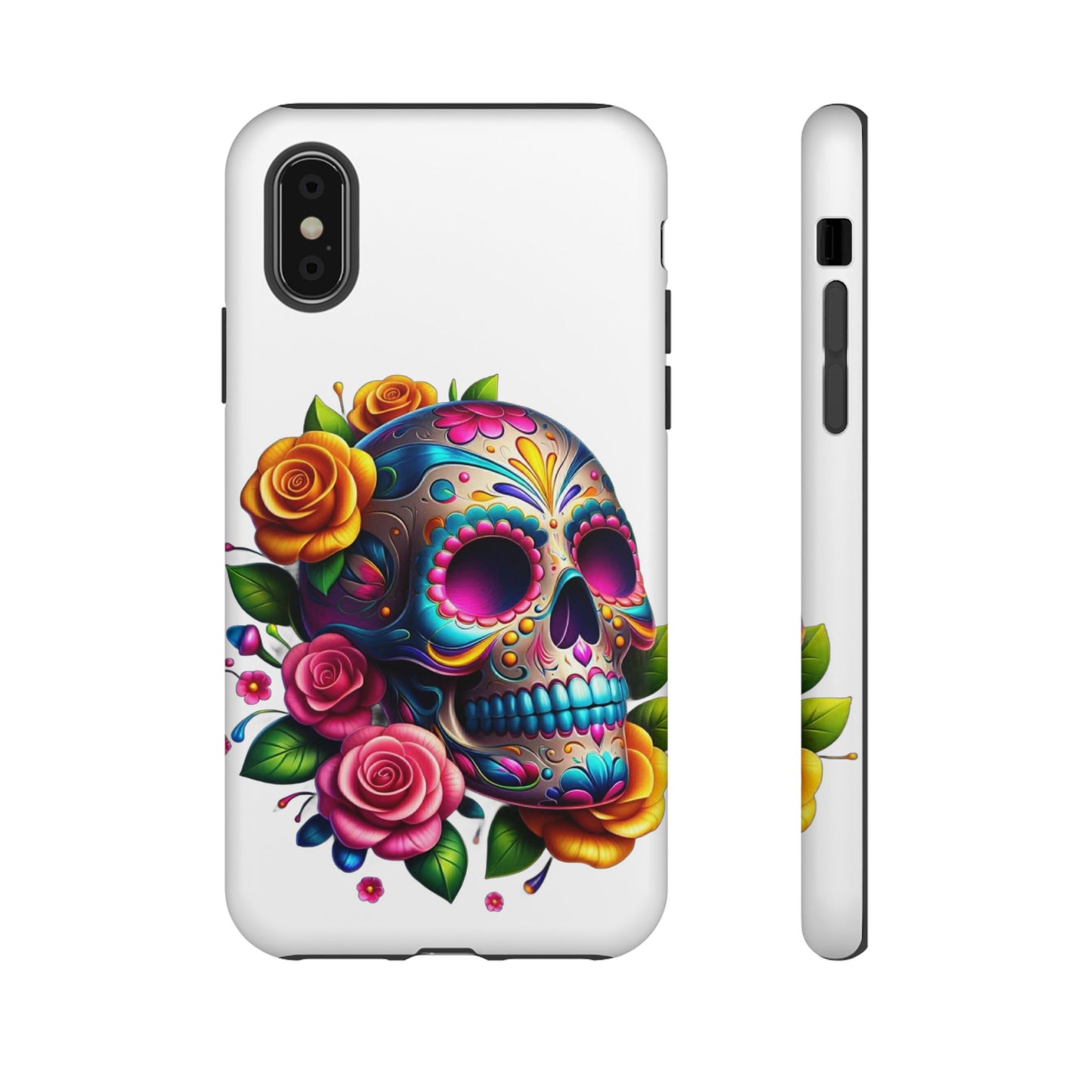 Phone Cases - Sugar Skull with Flowers Design
