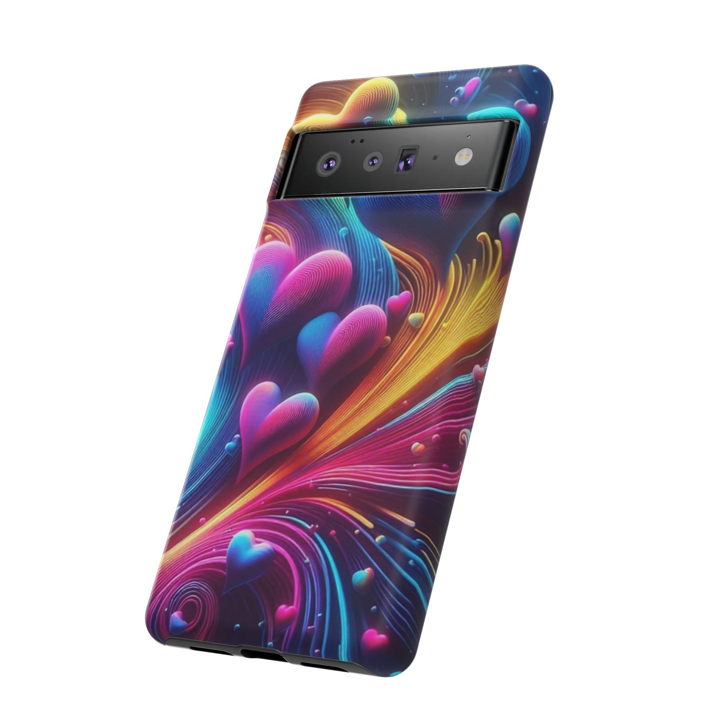 Phone Case - Floating Neon Hearts