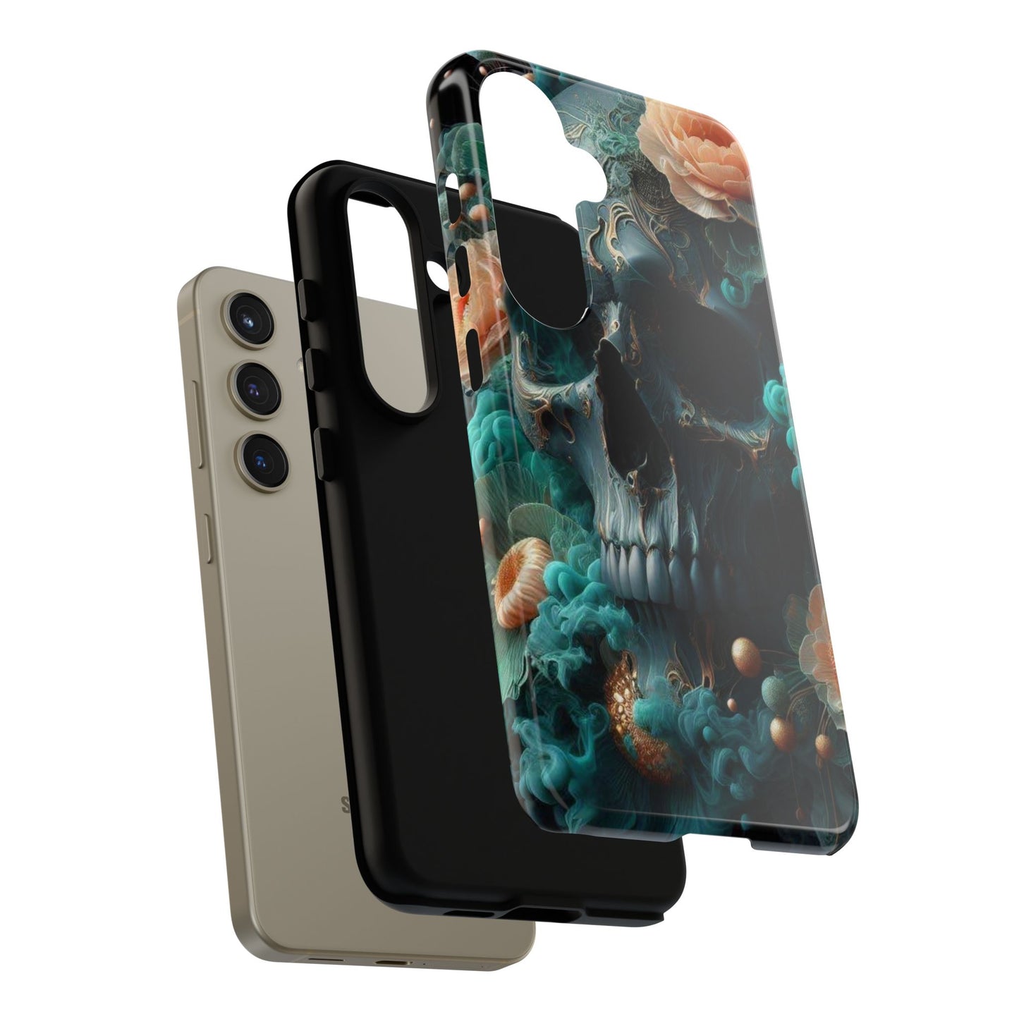 Tough Cases - teal skull