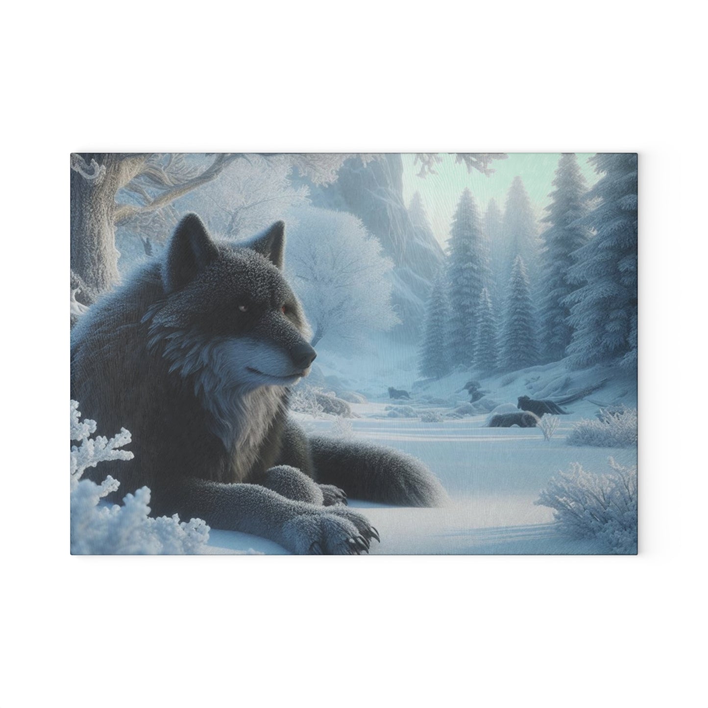 Glass Cutting Board - wolf