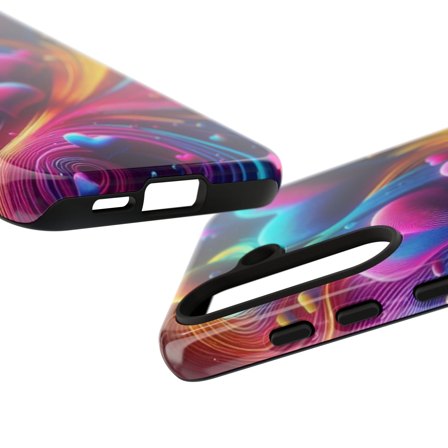 Phone Case - Floating Neon Hearts
