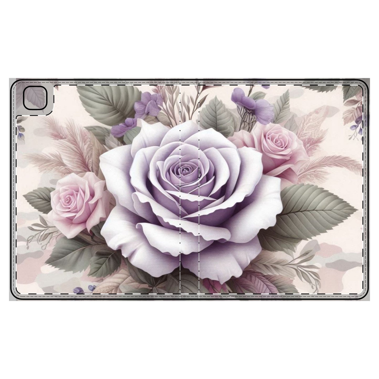 Tablet Folio Case Purple Rose