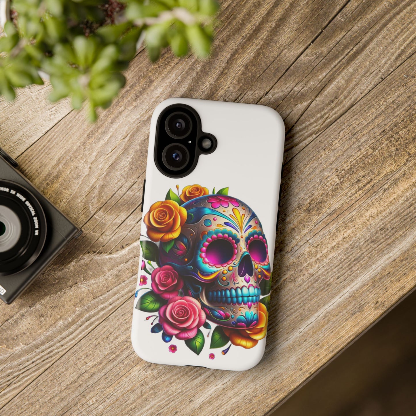 Phone Cases - Sugar Skull with Flowers Design