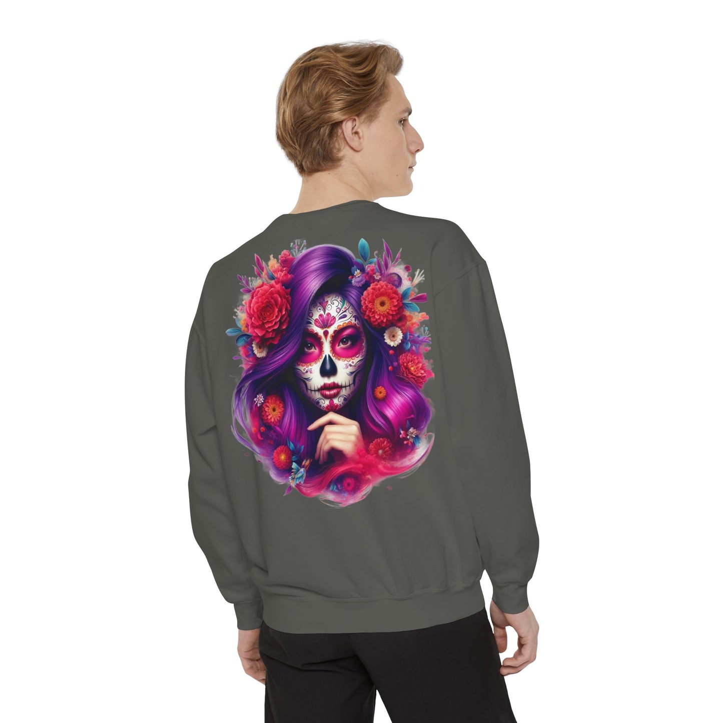 Sugar Skull Lady Thinking Sweatshirt