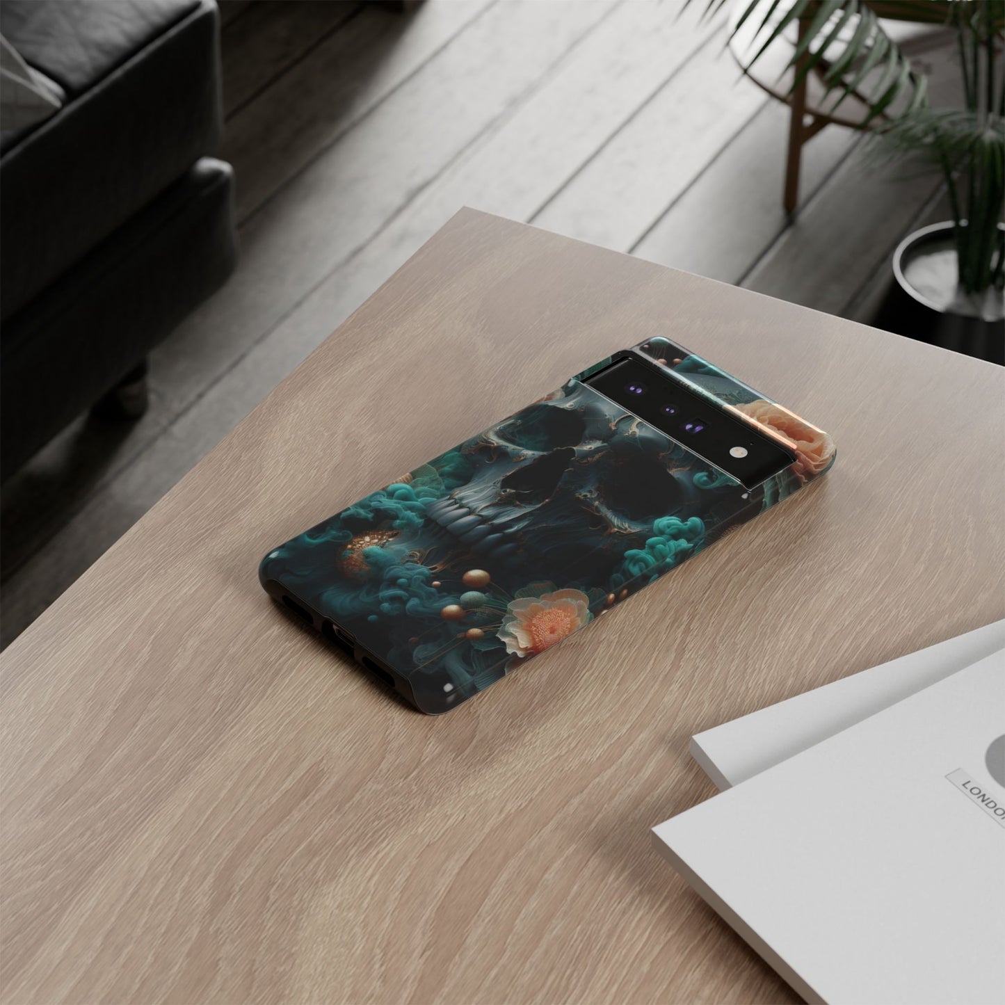 Tough Cases - teal skull