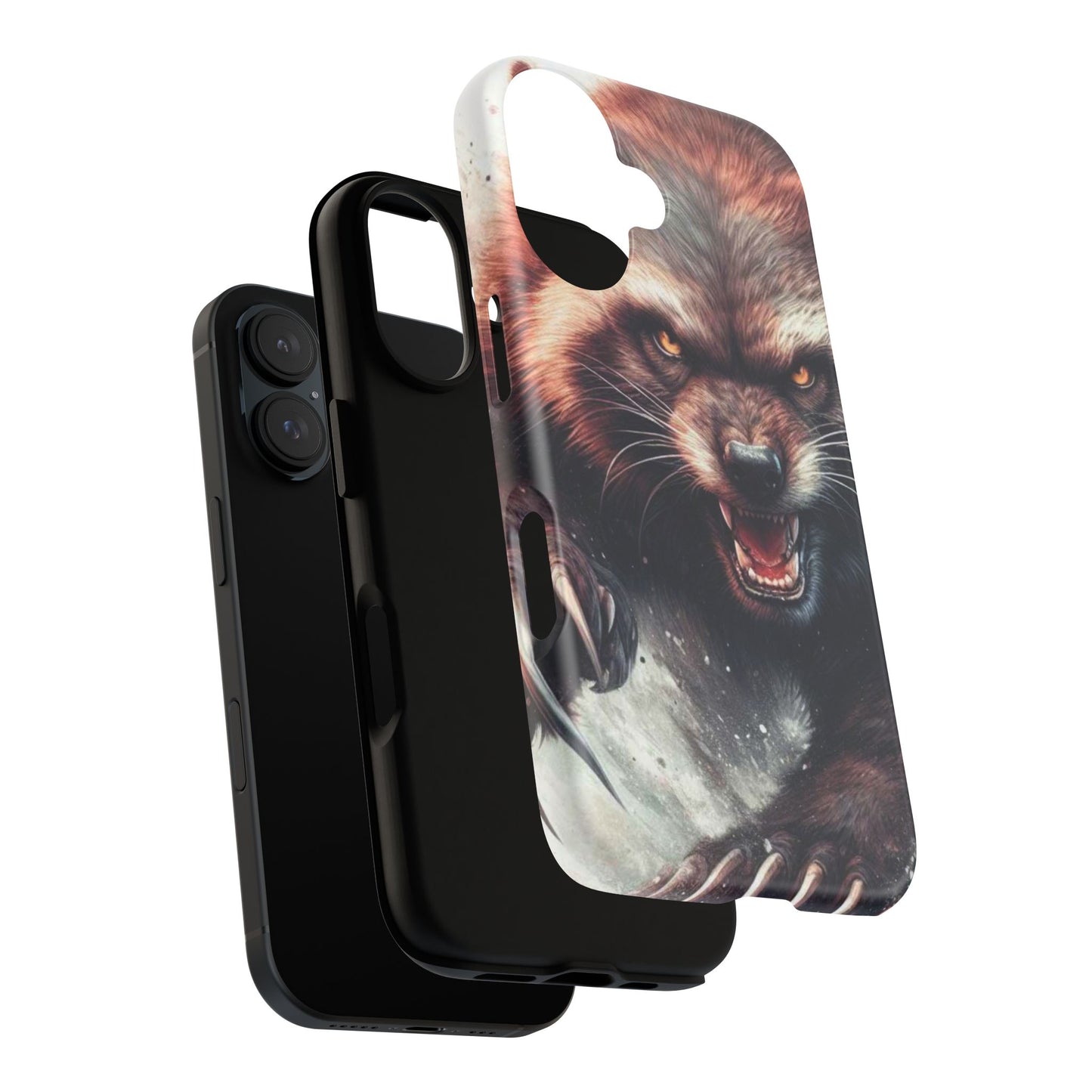 Wolverine snarling with claws out on a phone case.