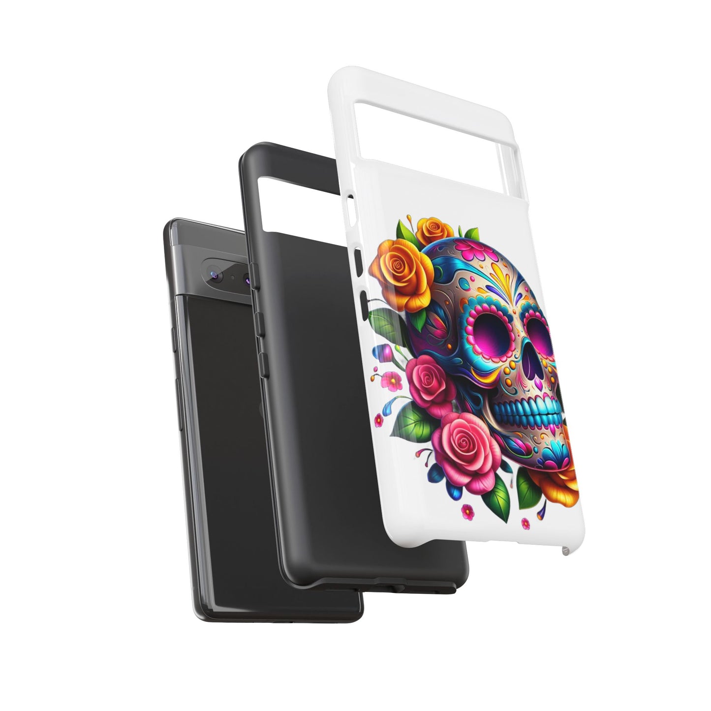 Phone Cases - Sugar Skull with Flowers Design