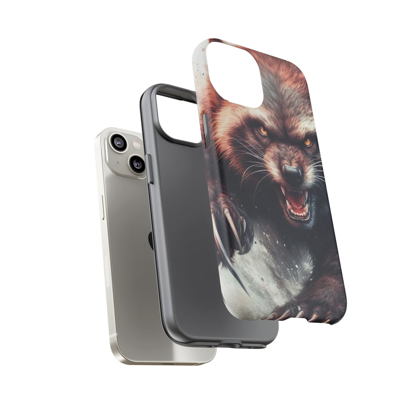 Wolverine snarling with claws out on a phone case.