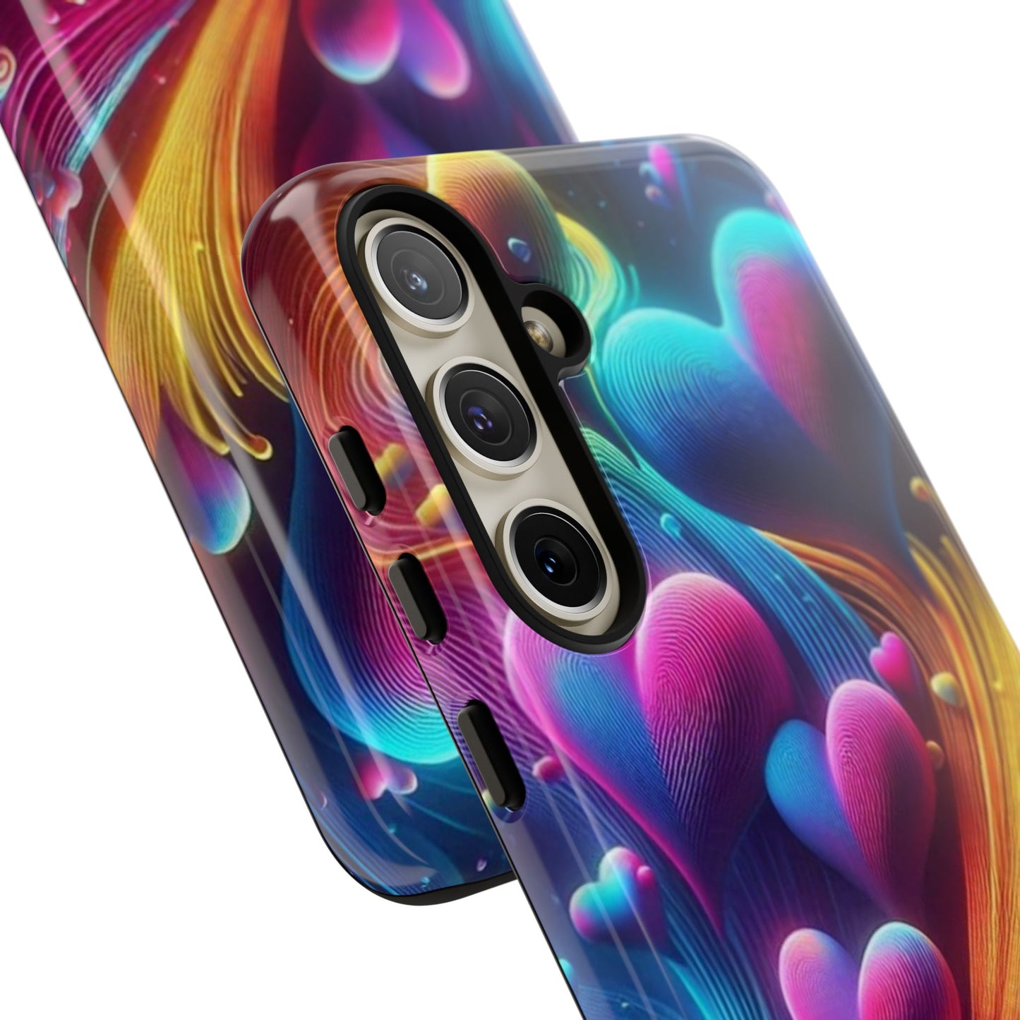 Phone Case - Floating Neon Hearts