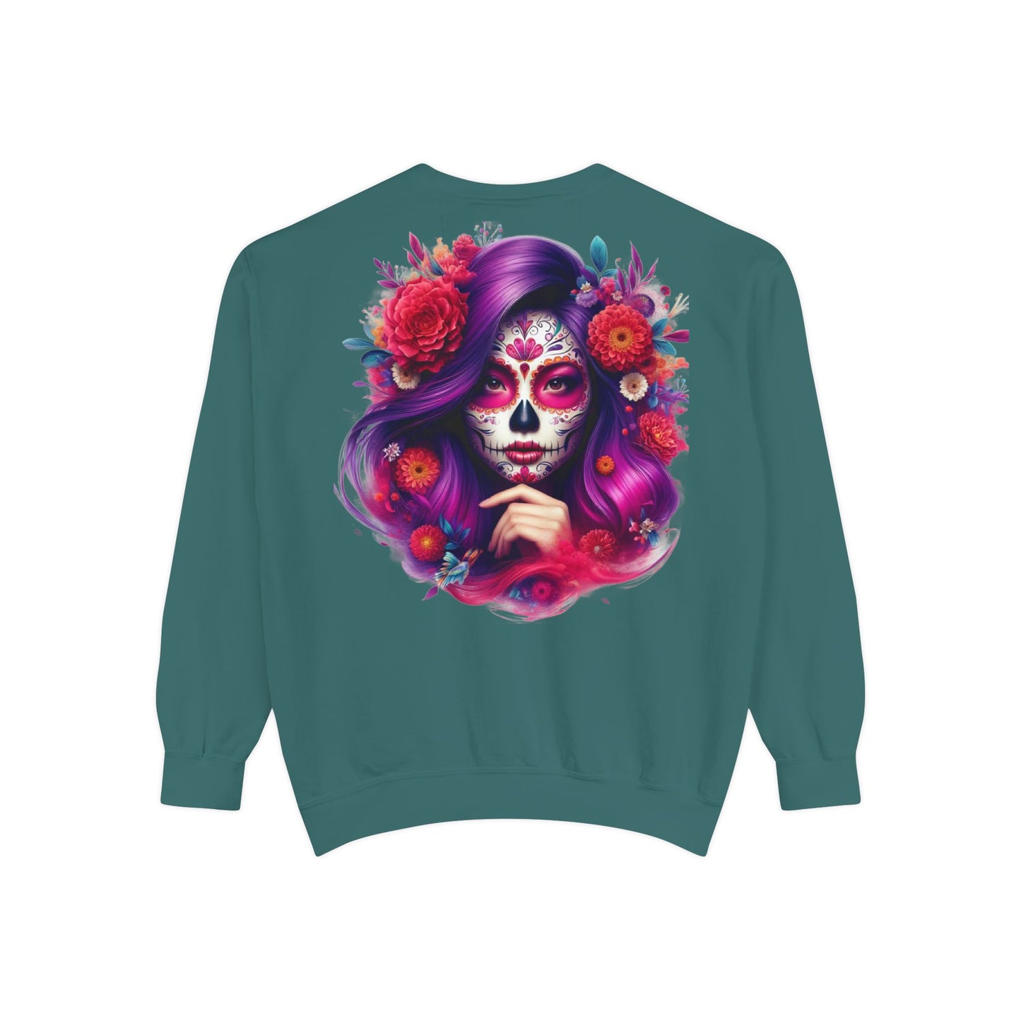 Sugar Skull Lady Thinking Sweatshirt