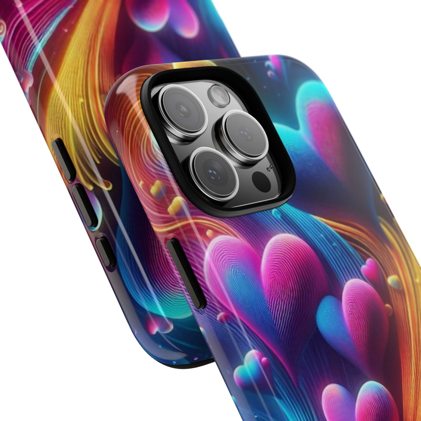 Phone Case - Floating Neon Hearts