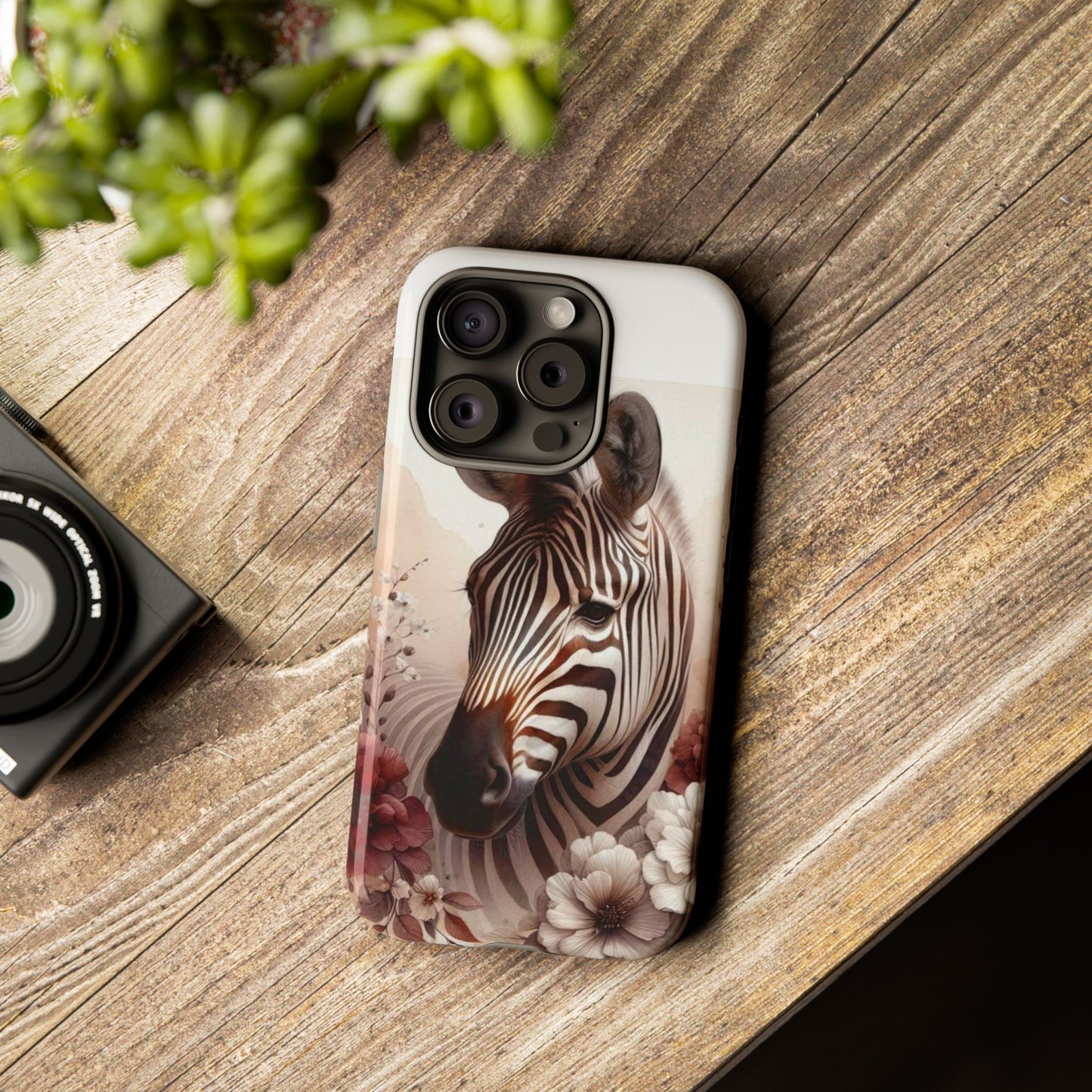 Phone Case Flower Frolicking Zebra Tough Case
