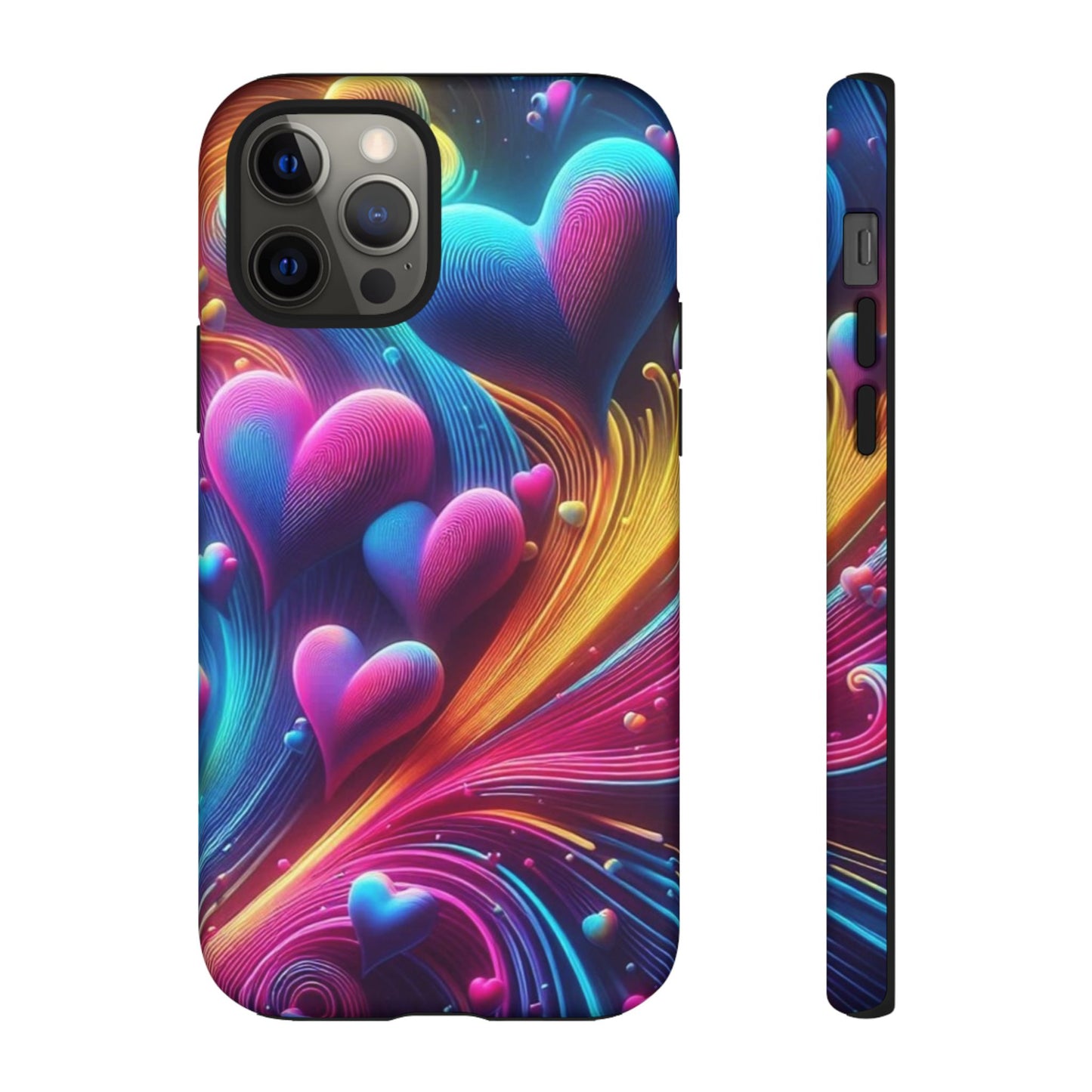 Phone Case - Floating Neon Hearts