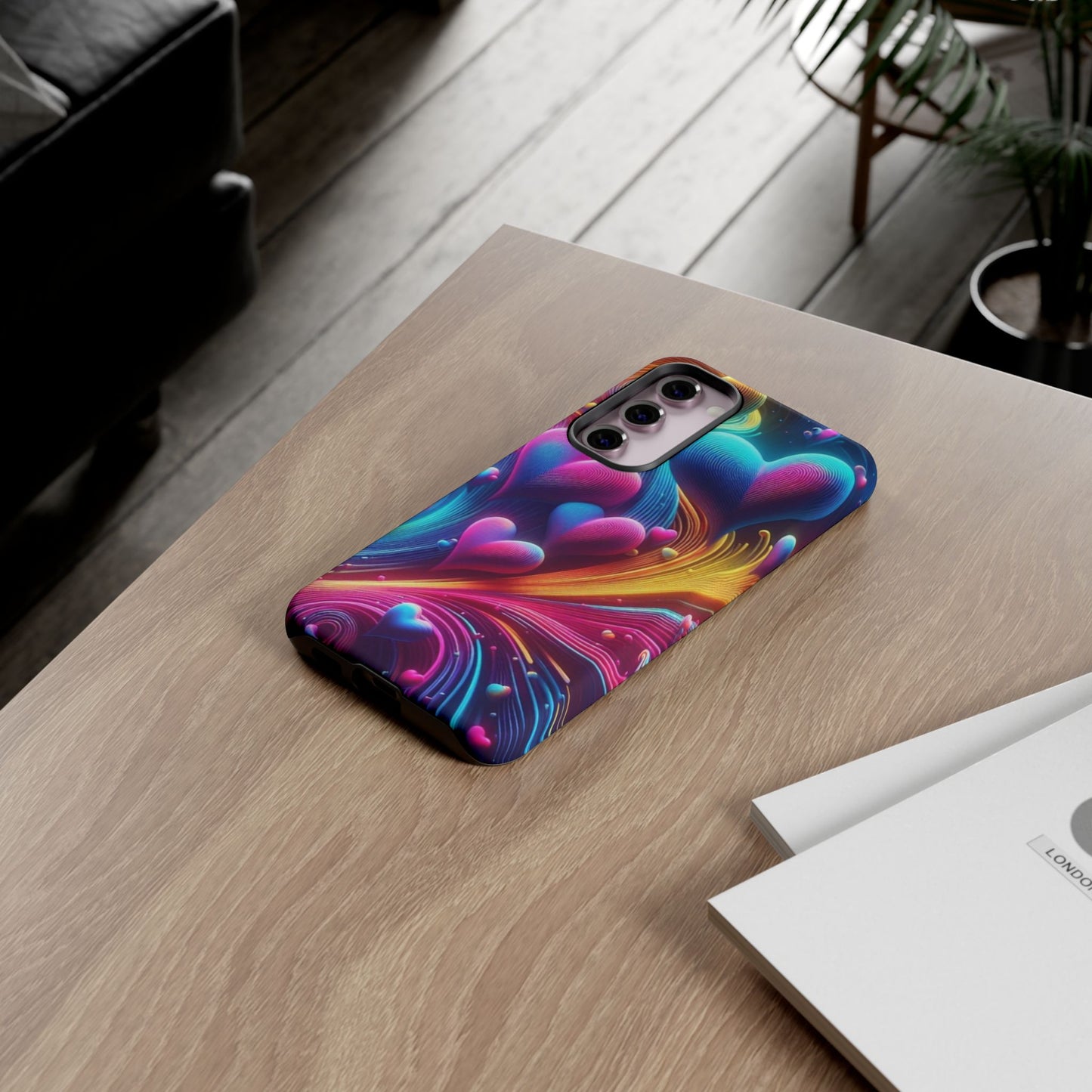 Phone Case - Floating Neon Hearts