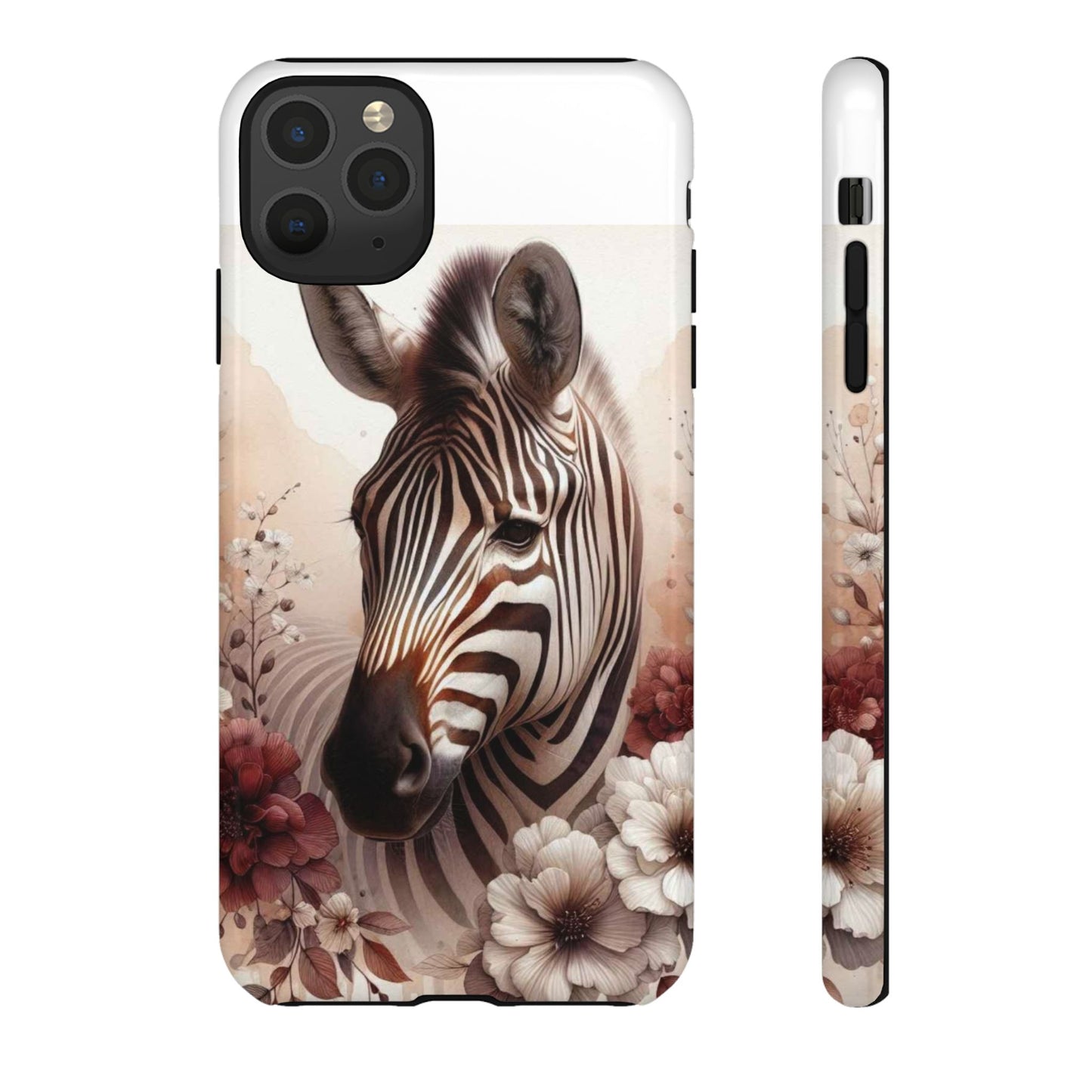 Phone Case Flower Frolicking Zebra Tough Case