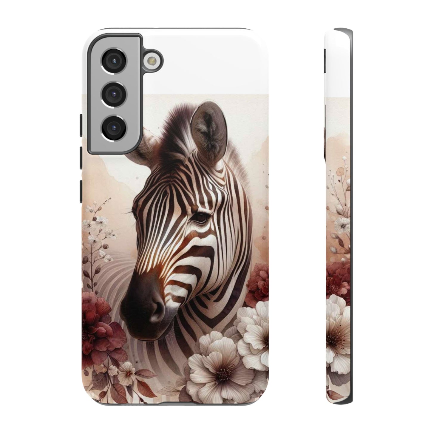 Phone Case Flower Frolicking Zebra Tough Case