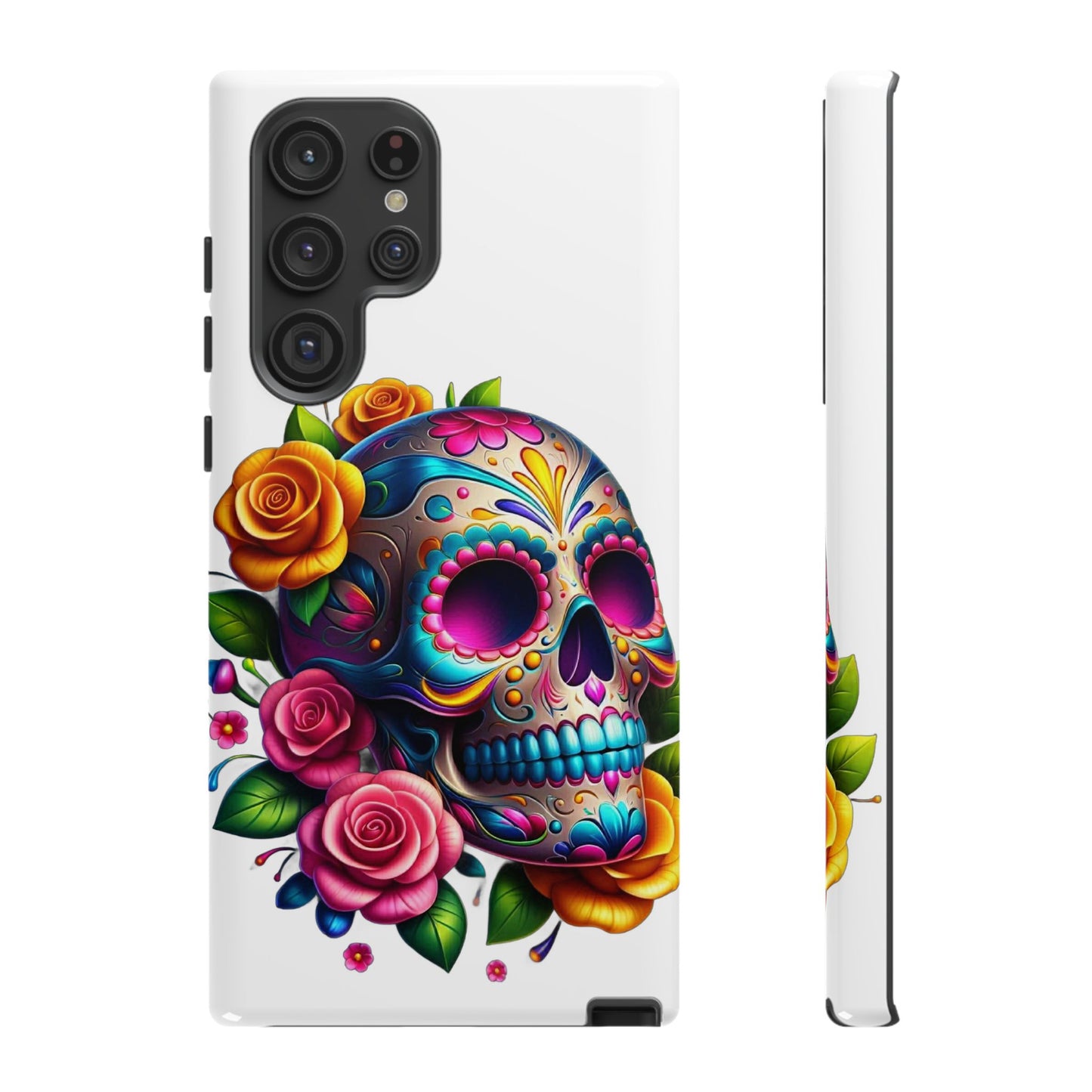 Phone Cases - Sugar Skull with Flowers Design