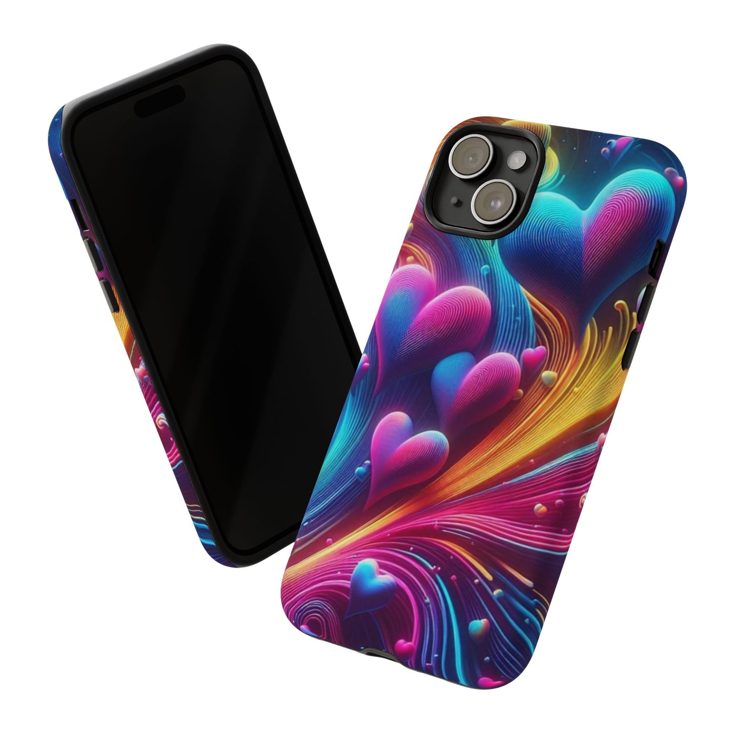 Phone Case - Floating Neon Hearts