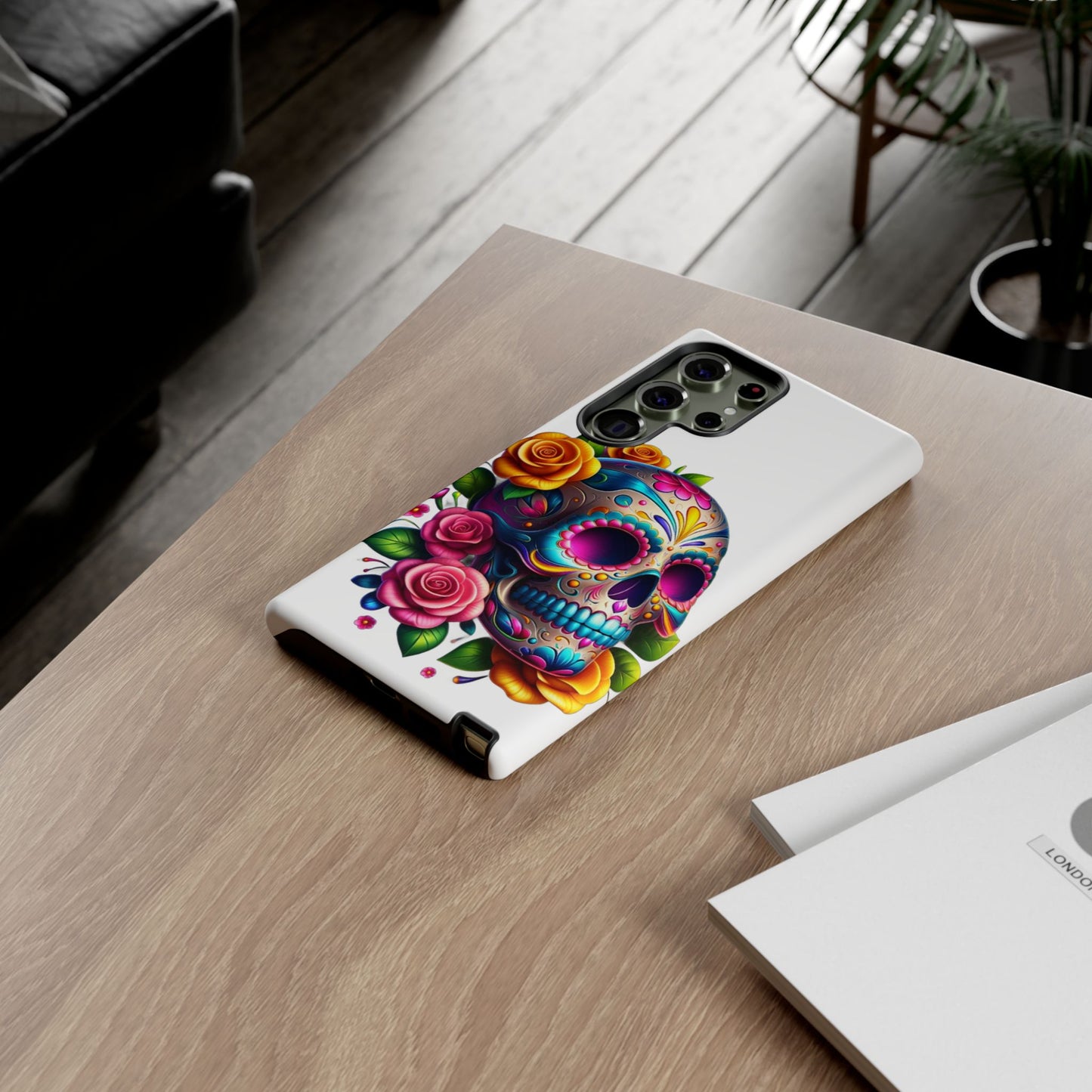 Phone Cases - Sugar Skull with Flowers Design