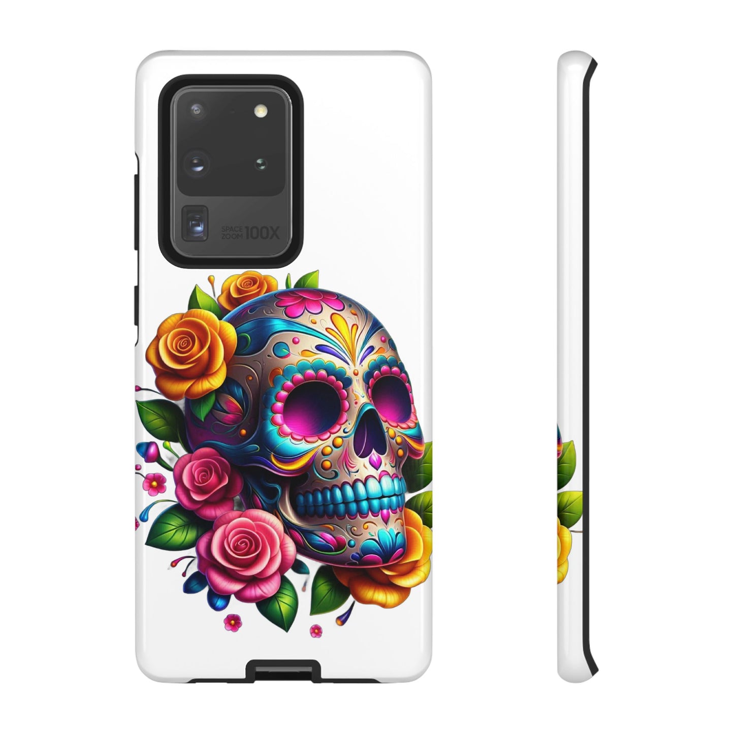Phone Cases - Sugar Skull with Flowers Design