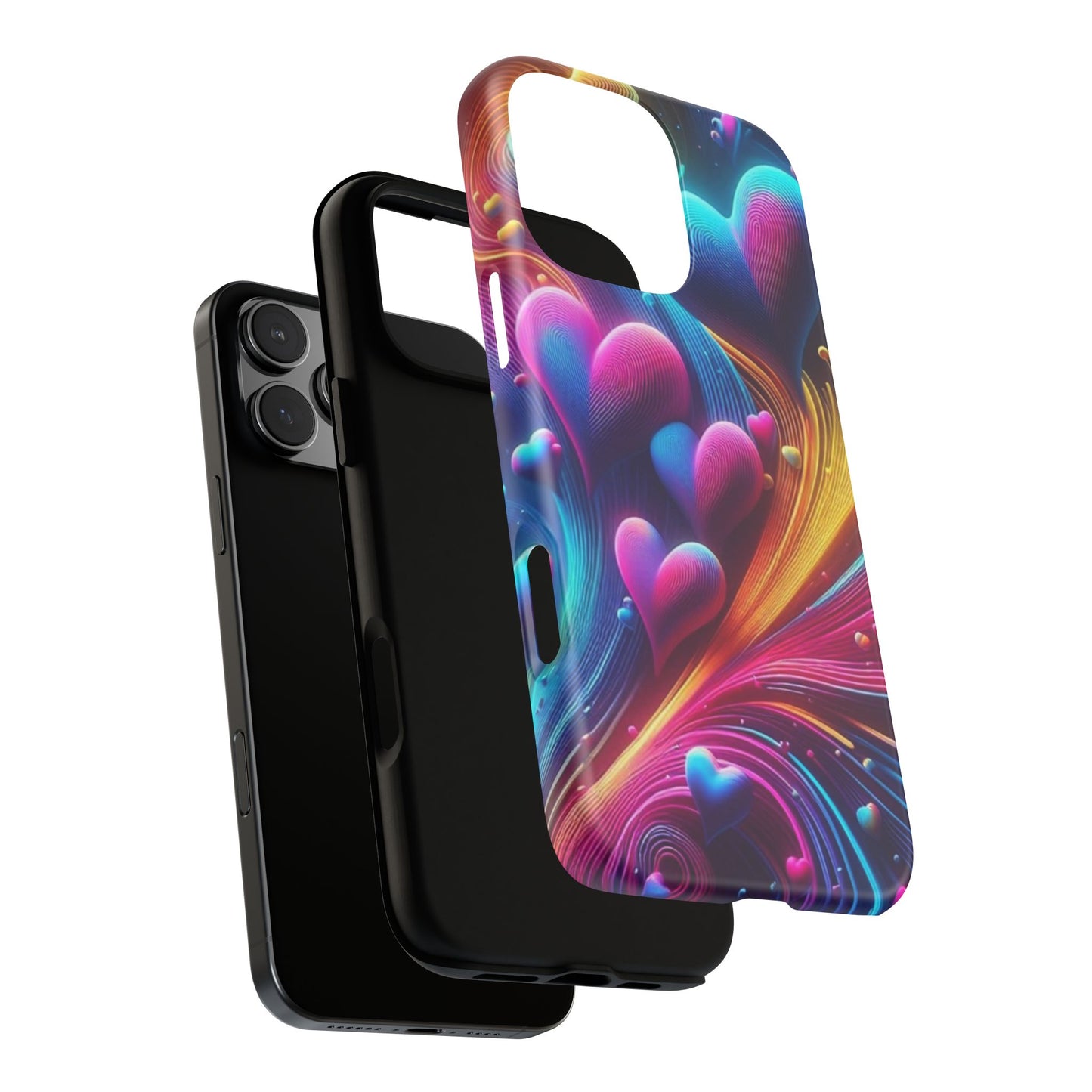 Phone Case - Floating Neon Hearts
