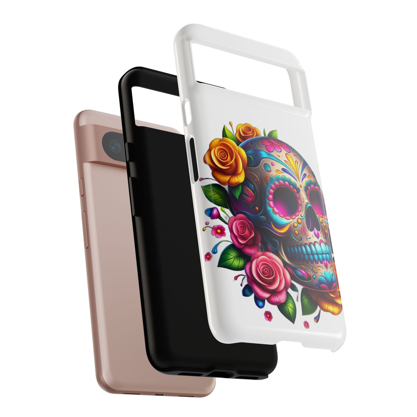 Phone Cases - Sugar Skull with Flowers Design