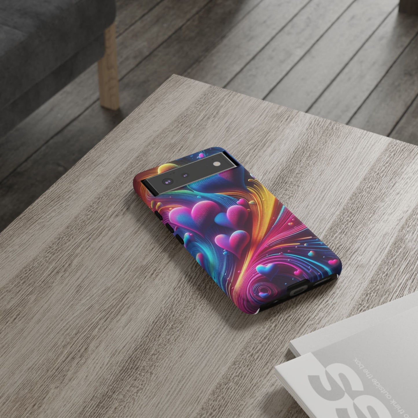 Phone Case - Floating Neon Hearts