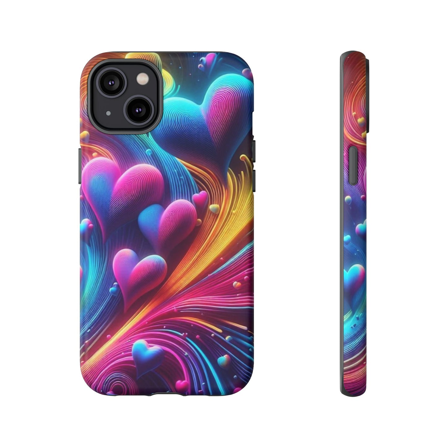 Phone Case - Floating Neon Hearts