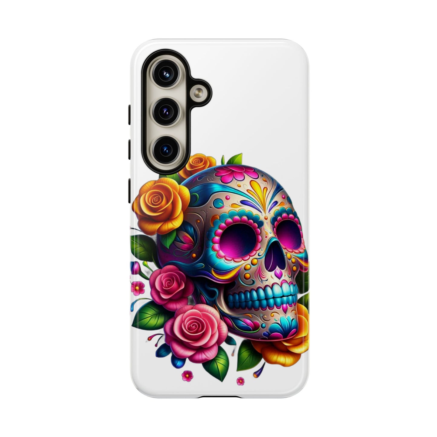 Phone Cases - Sugar Skull with Flowers Design