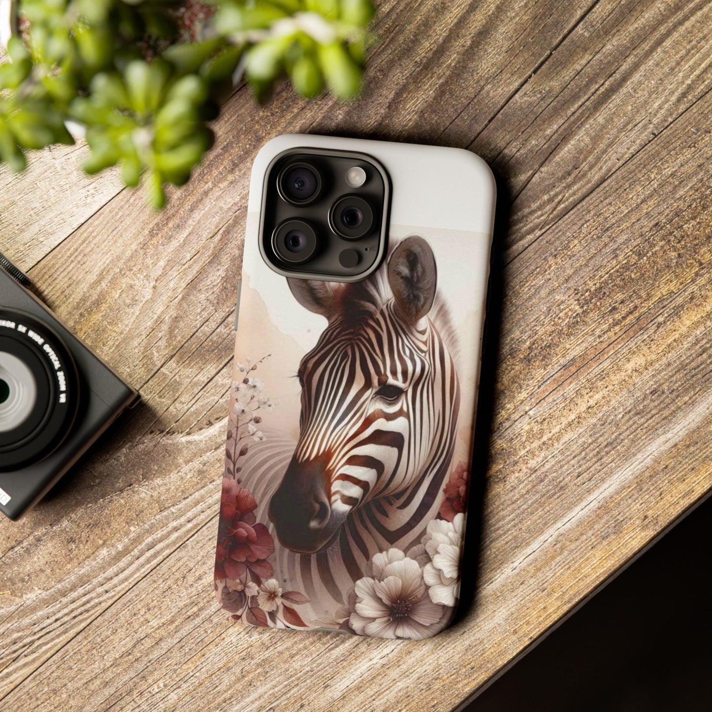 Phone Case Flower Frolicking Zebra Tough Case