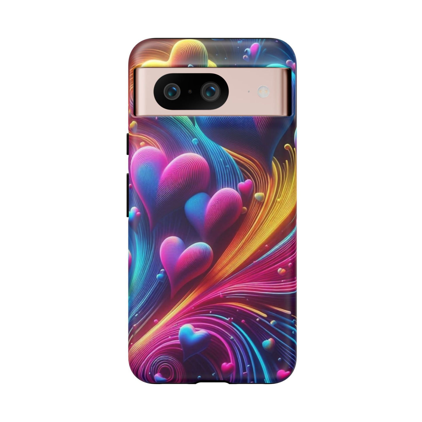 Phone Case - Floating Neon Hearts