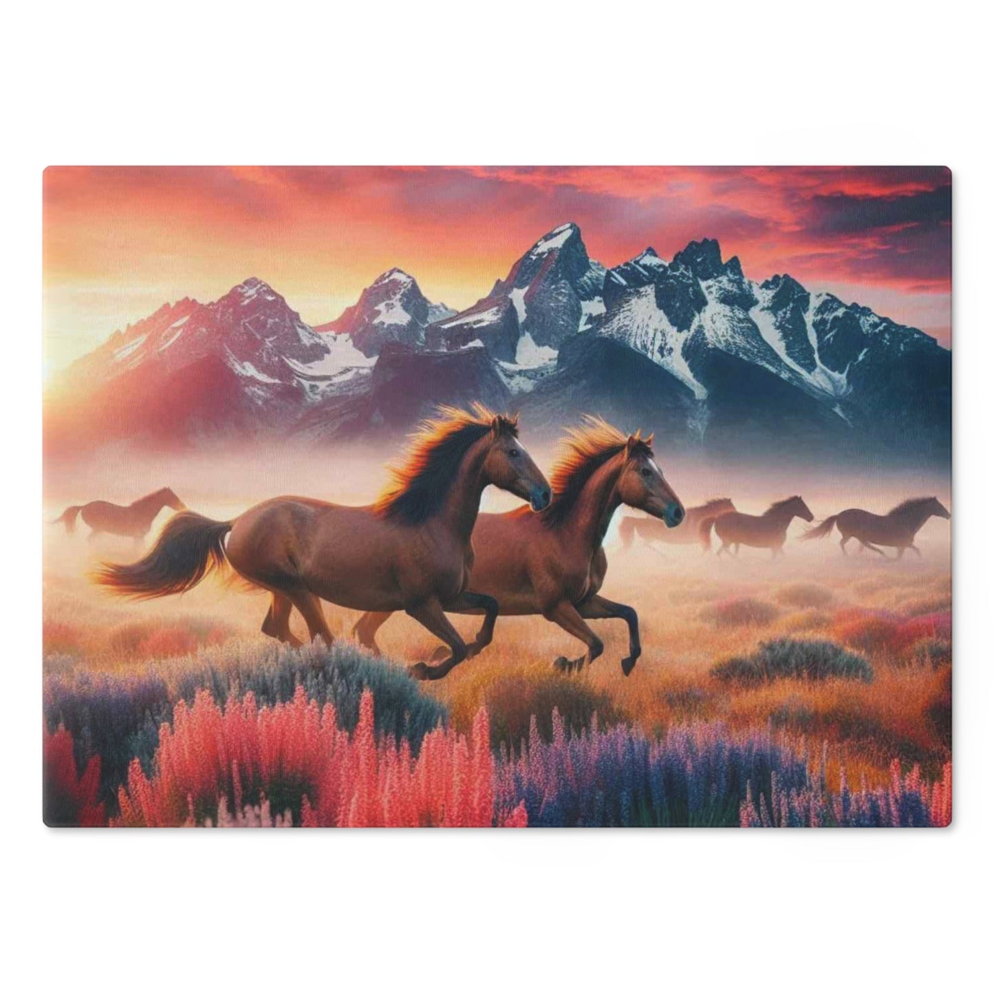 Cutting Board - Running Horses