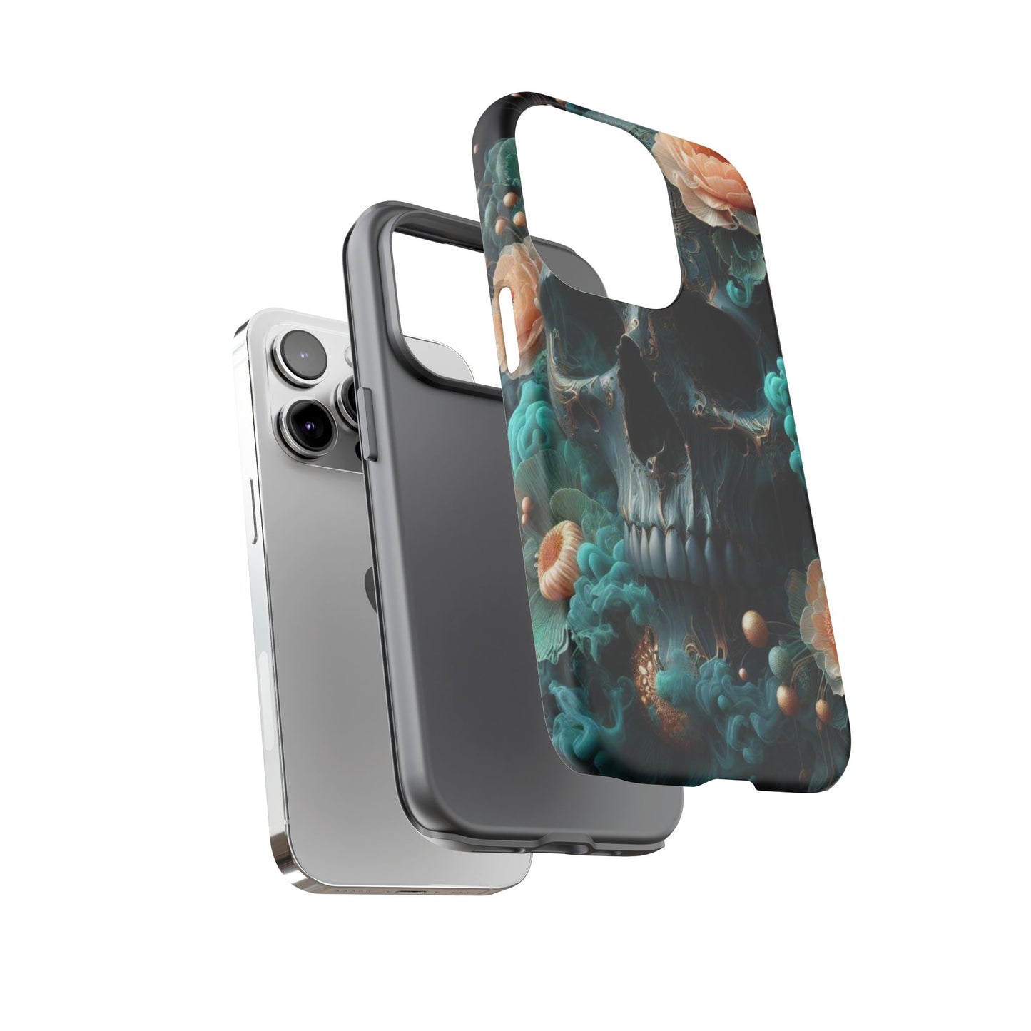 Tough Cases - teal skull