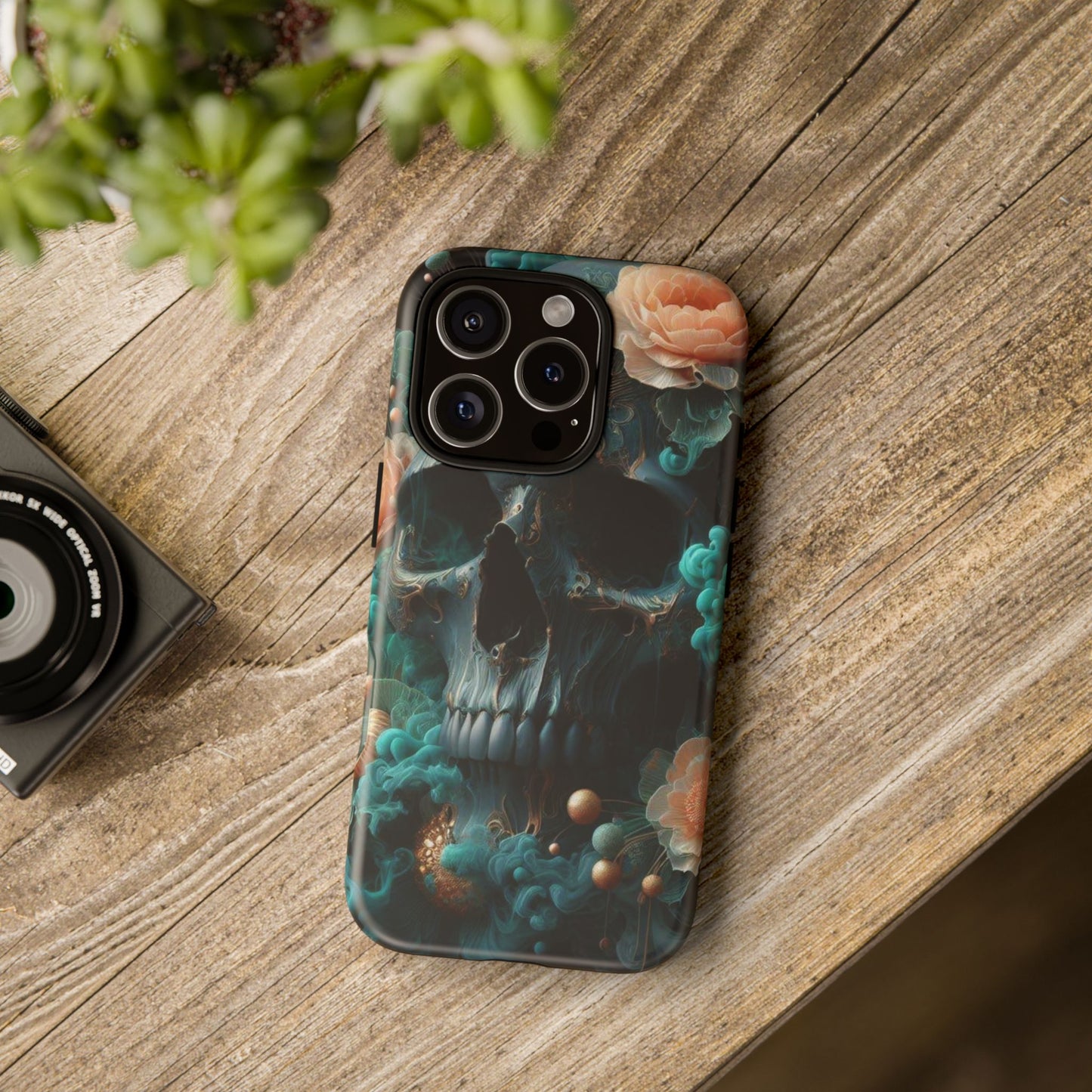 Tough Cases - teal skull