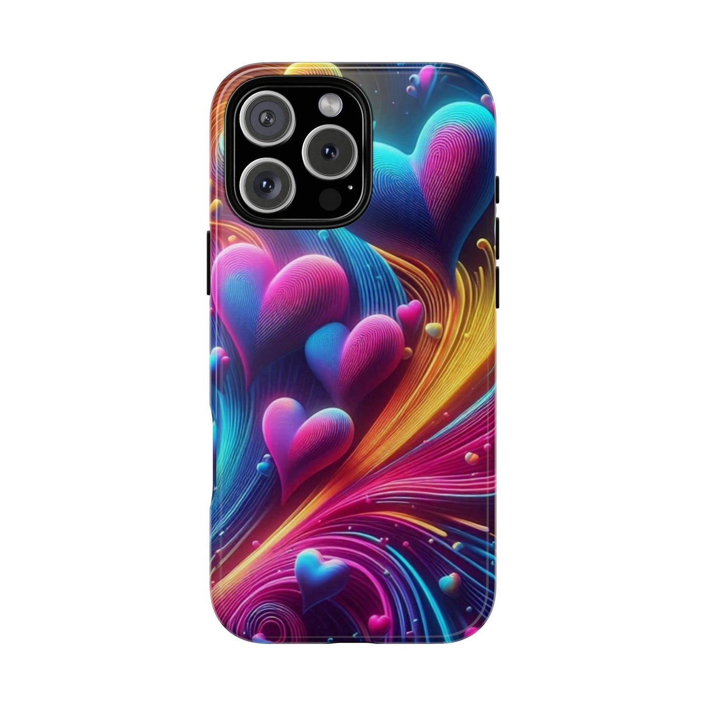 Phone Case - Floating Neon Hearts