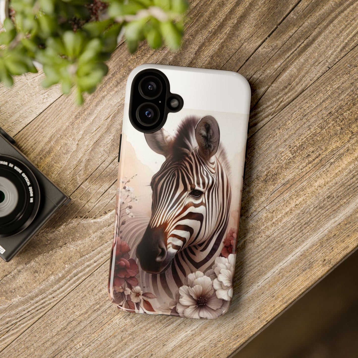 Phone Case Flower Frolicking Zebra Tough Case