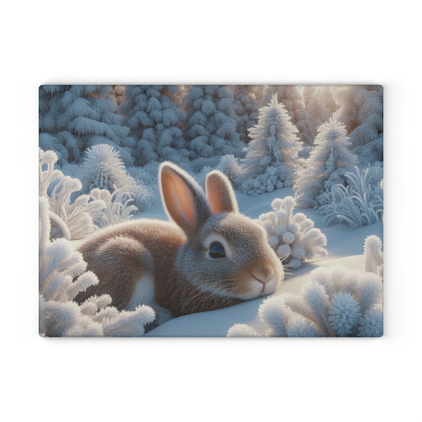 Glass Cutting Board - cottontail rabbit