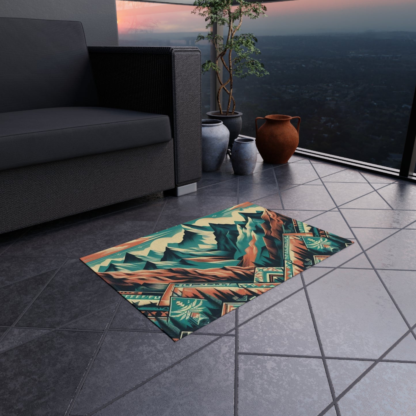 Outdoor Rug - native print